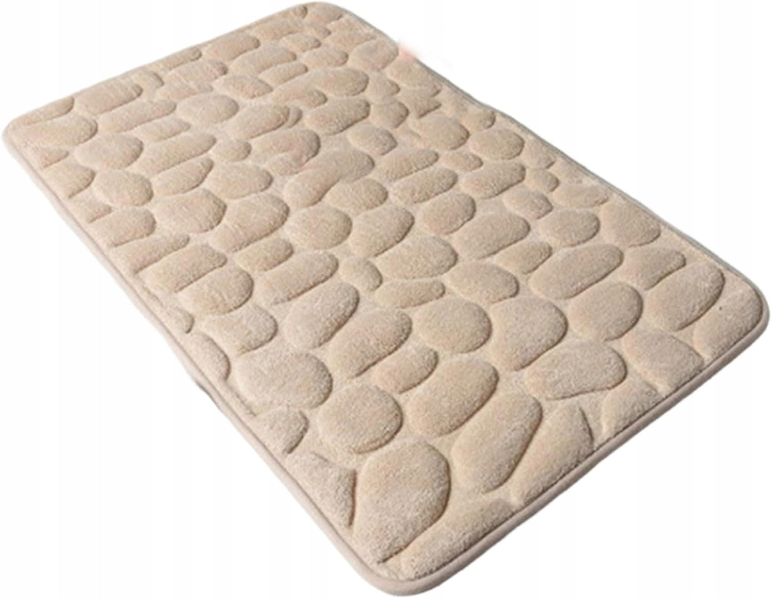 BATHROOM RUGS BEIGE NON-SLIP SET OF 2 SOFT WASHABLE