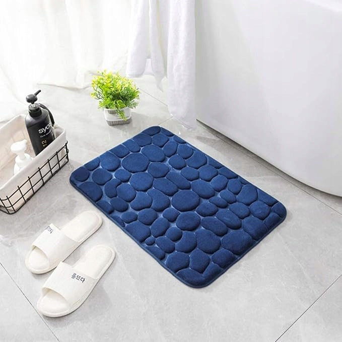 BATHROOM RUGS NAVY BLUE NON-SLIP SET OF 2 SOFT Brand no brand