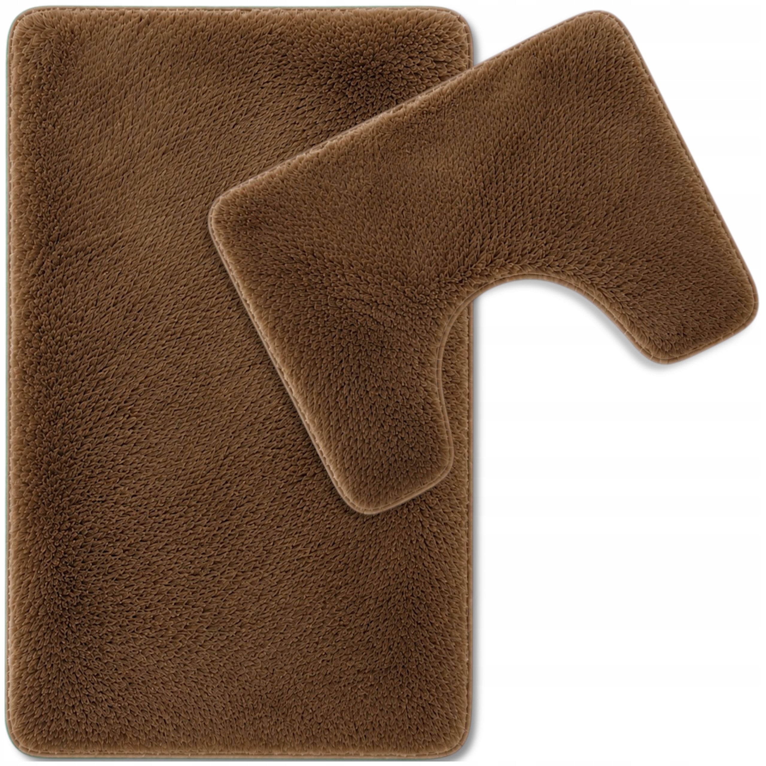 BATHROOM RUGS NON-SLIP SET 2 PIECE BROWN MODERN