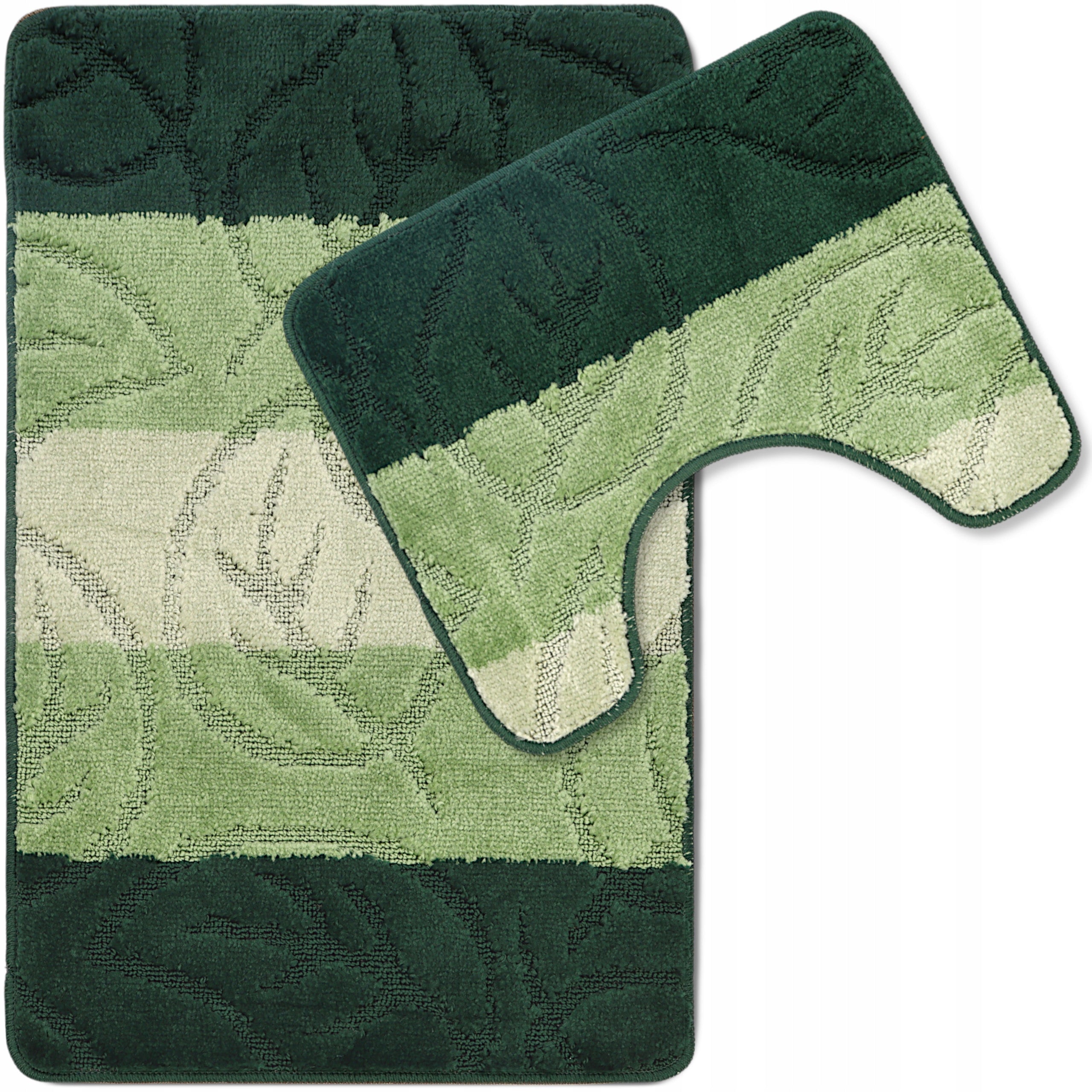 BATHROOM RUGS NON-SLIP SET 2 PIECE GREEN 50X80 MAT