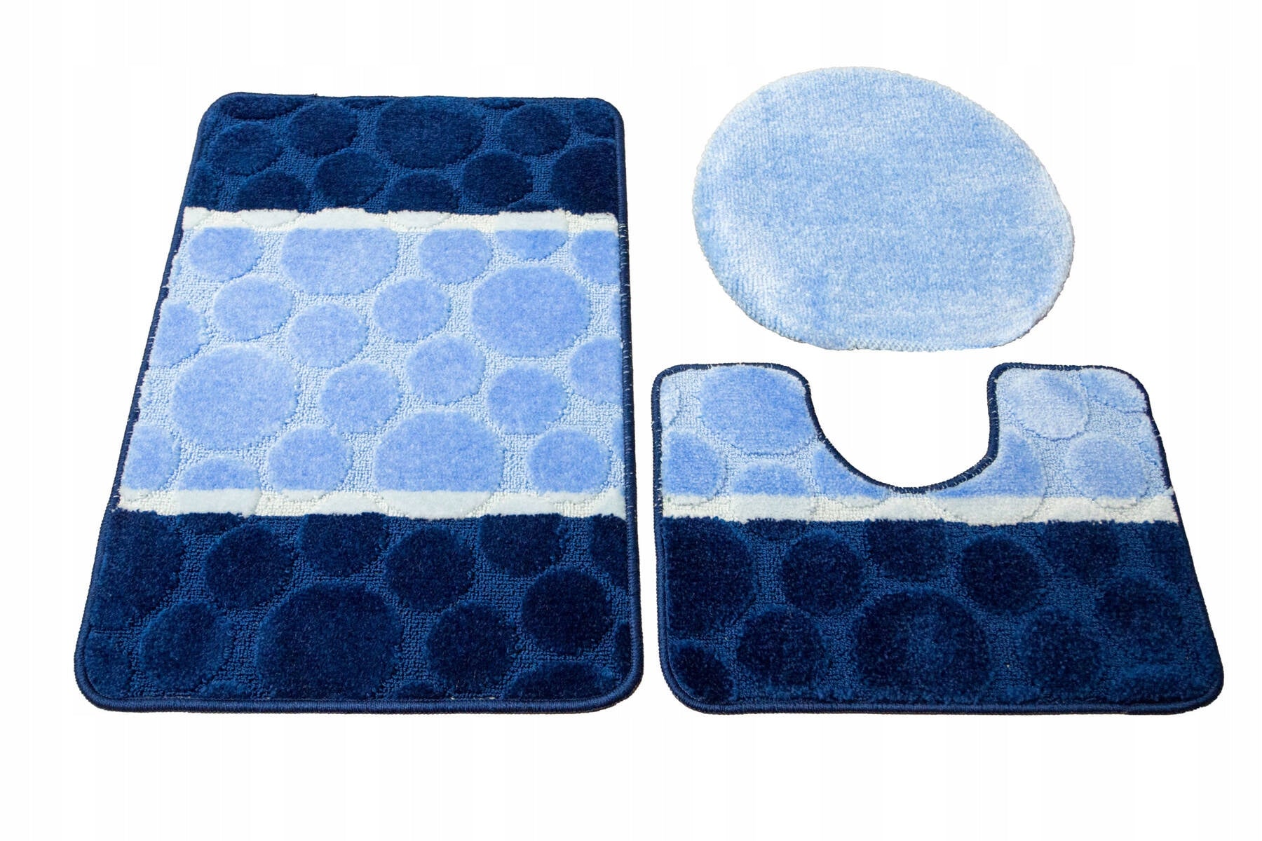 BATHROOM RUGS NON-SLIP SET 3-cz SIENA WITH TOILET COVER Manufacturer code siena blue 3cz