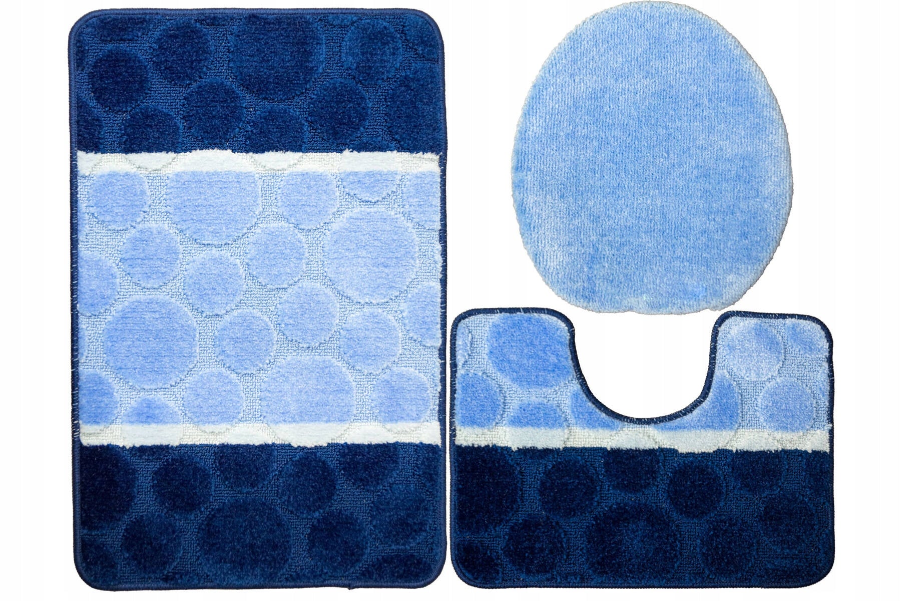 BATHROOM RUGS NON-SLIP SET 3-cz SIENA WITH TOILET COVER