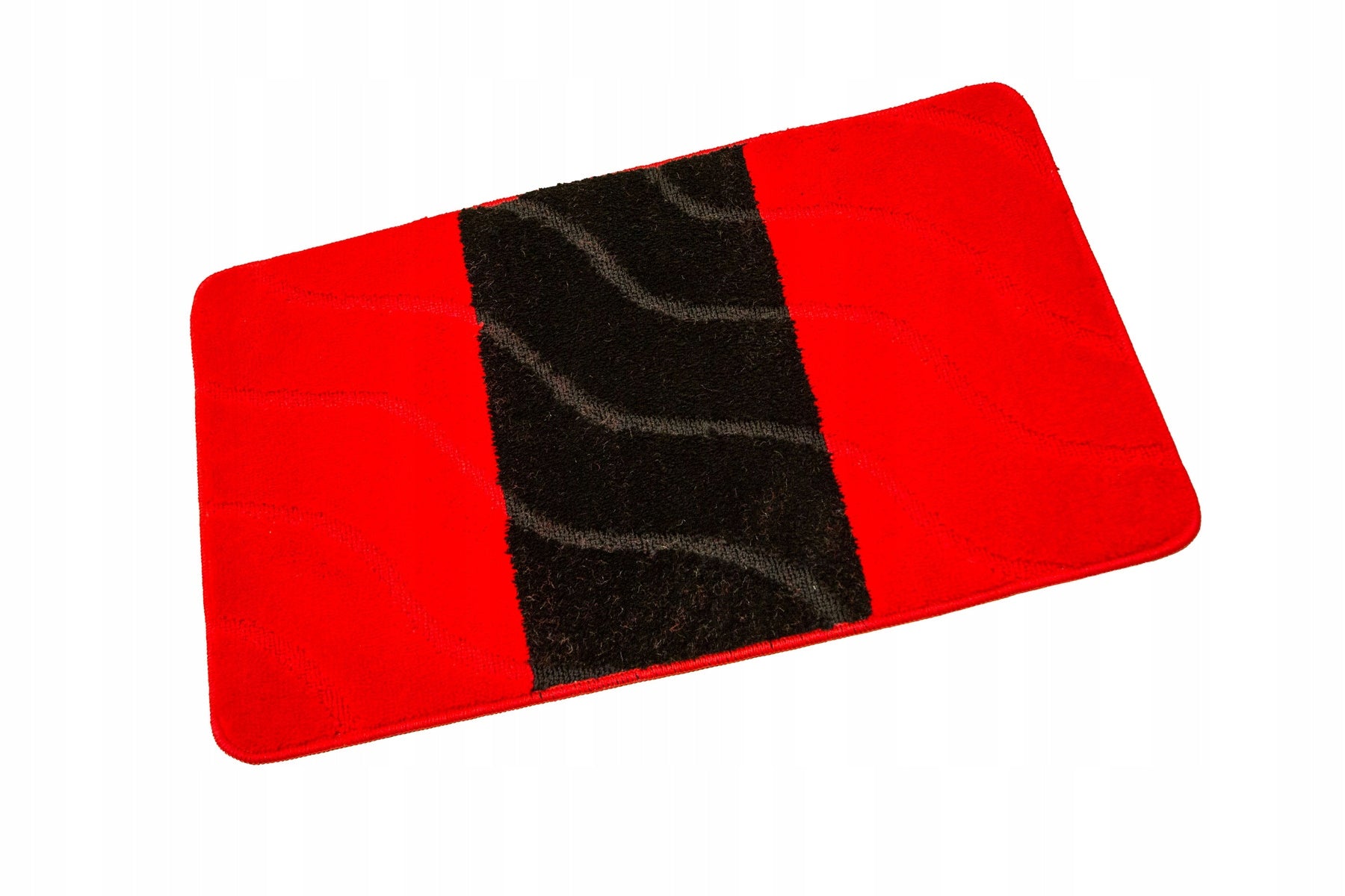 BATHROOM RUGS NON-SLIP STRIPES RED BLACK FIORI 3-cz SET Material polypropylene