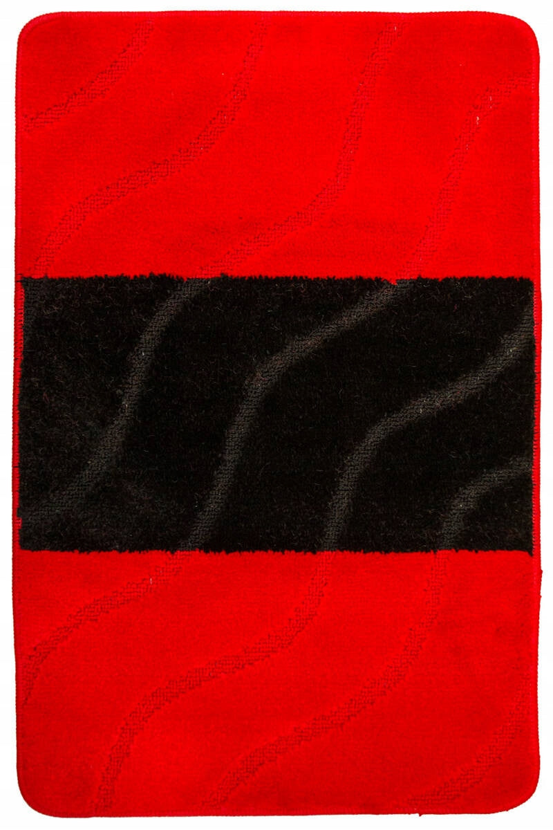 BATHROOM RUGS NON-SLIP STRIPES RED BLACK FIORI 3-cz SET Product width 50 cm