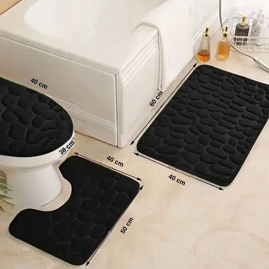 BATHROOM RUGS SET BATHROOM MAT 3 PCS NON SLIP ABSORBENT