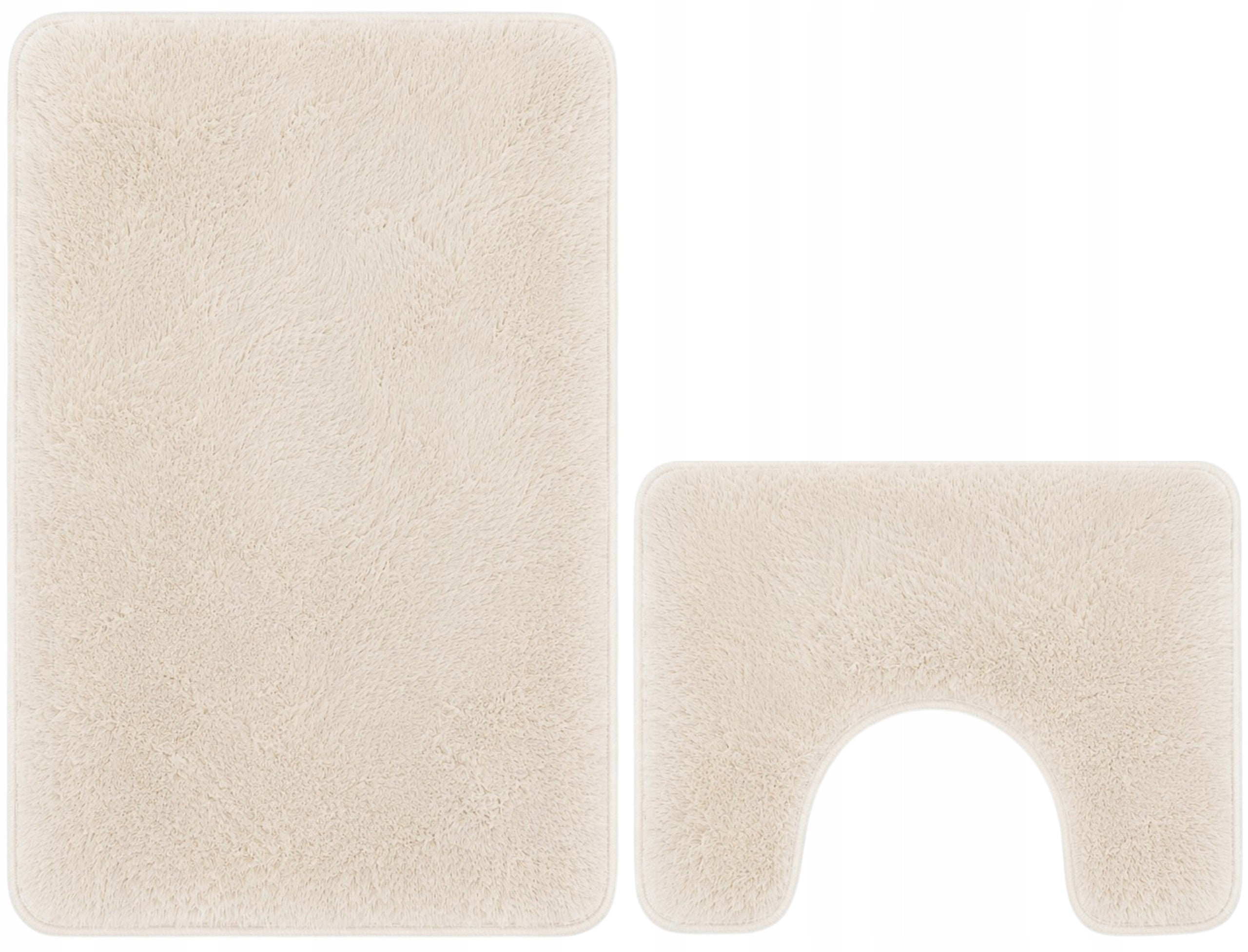 BATHROOM RUGS SET NON-SLIP 2 PIECE CREAM ECRU 50X80 Packaging status original