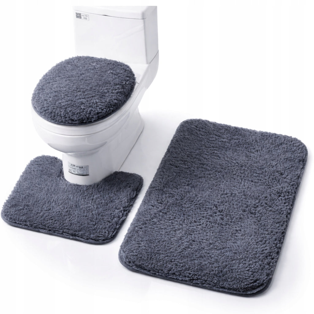 BATHROOM RUGS SET NON-SLIP SET 3IN1 BOARD COVER