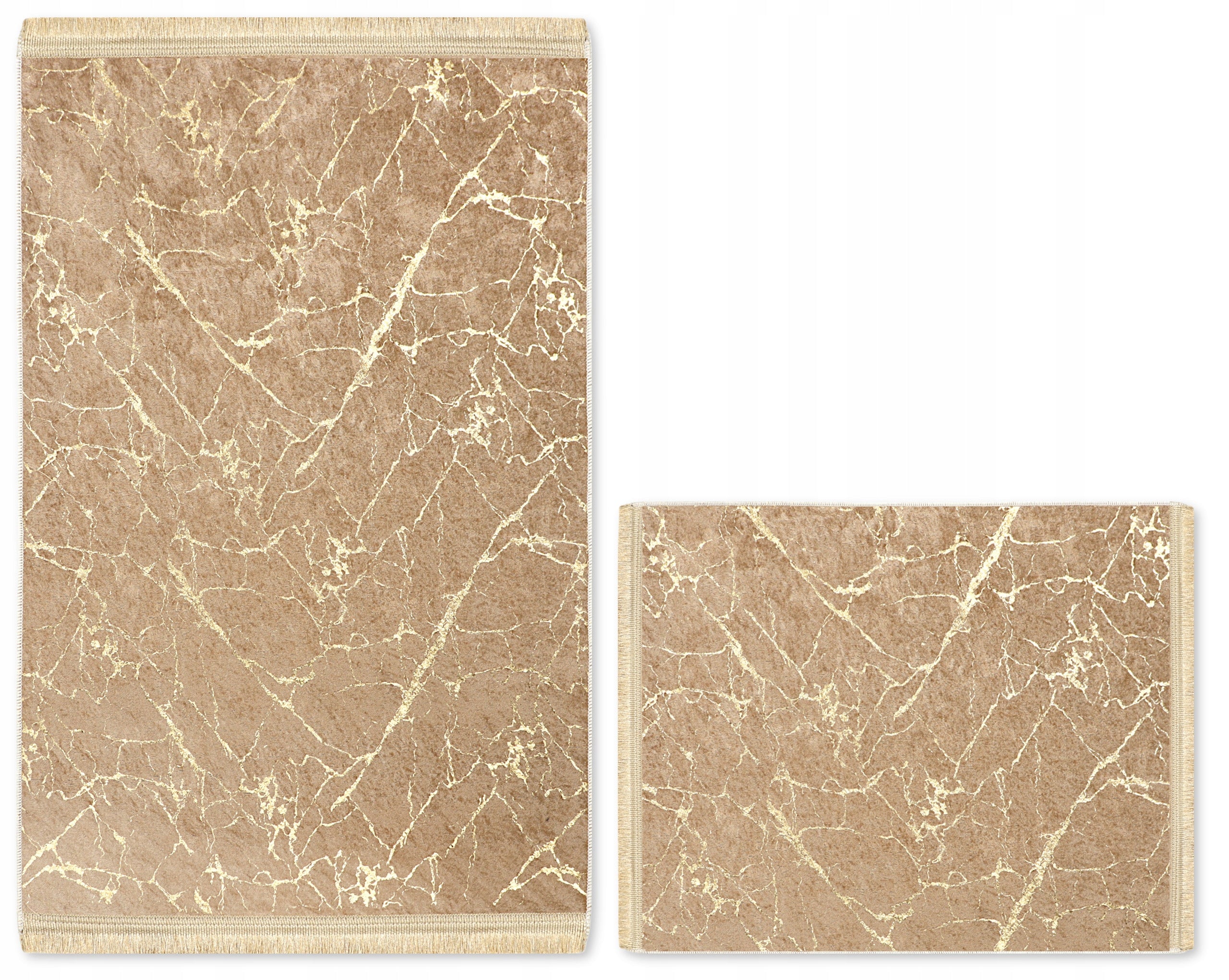 BATHROOM RUGS SET OF 2 NON-SLIP 60x100 BROWN GOLDEY LARGE Manufacturer code Dywanik Łazienkowy 2 częściowy brązowy duży