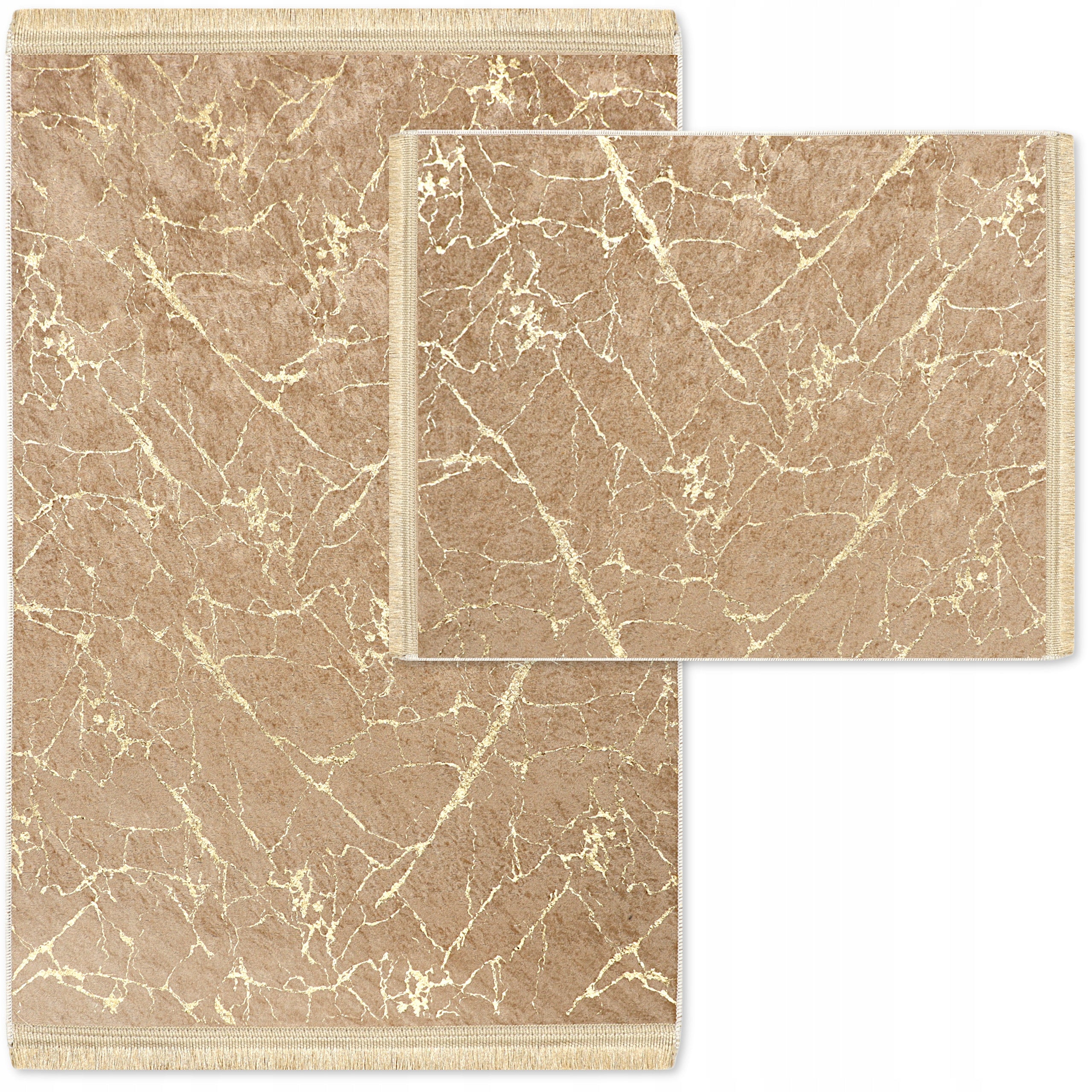 BATHROOM RUGS SET OF 2 NON-SLIP 60x100 BROWN GOLDEY LARGE