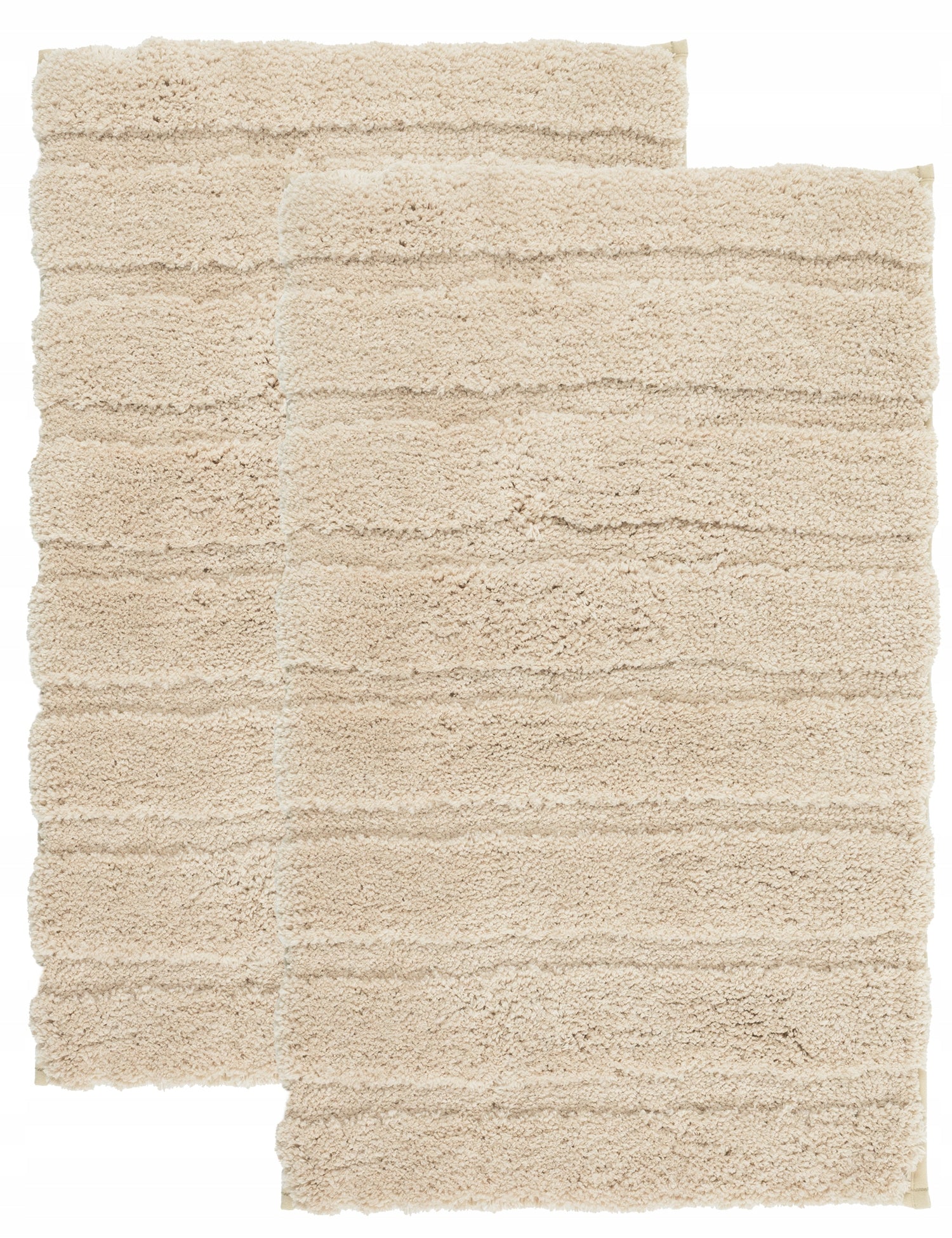 BATHROOM RUGS SET OF 2 PCS 50x80cm+50x80cm BEIGE ANTI-SLIP SHAGGY