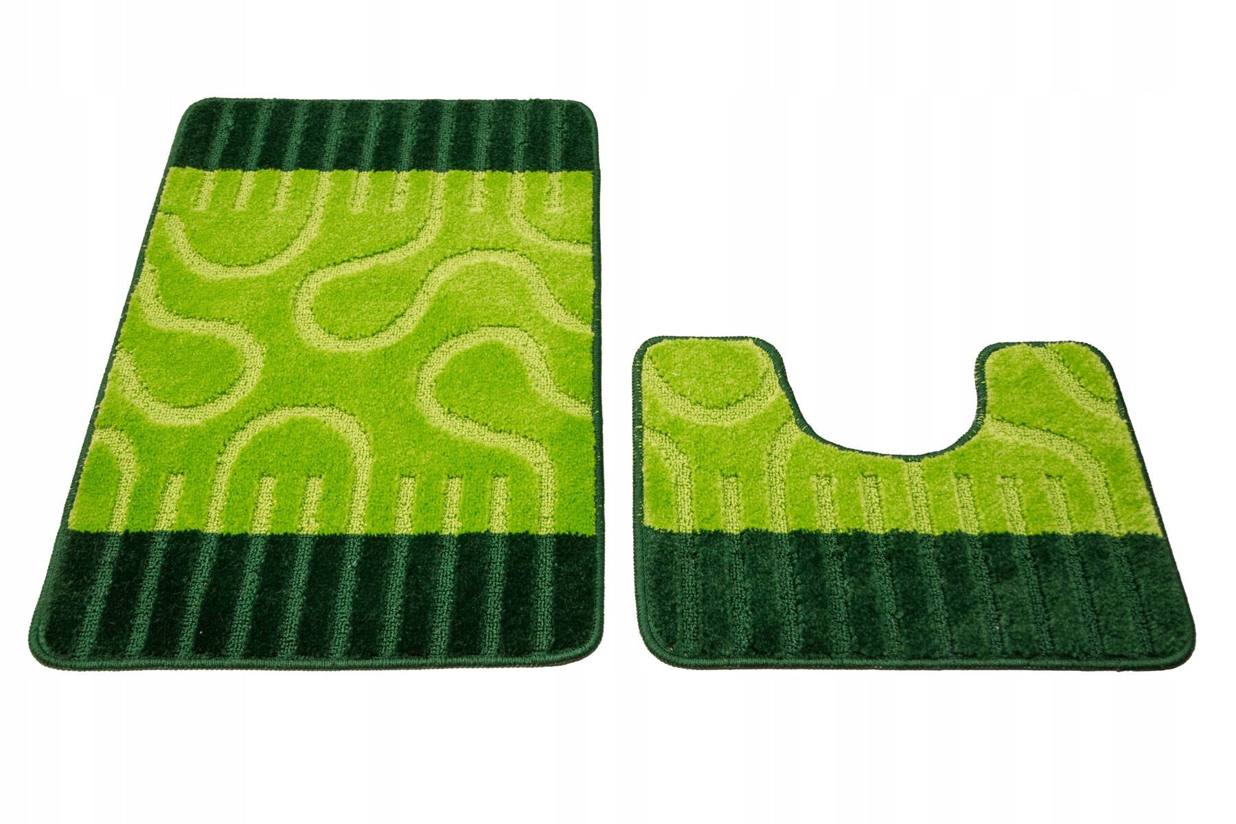 BATHROOM RUGS SOFT NON-SLIP RONDA GREEN 2-cz SET Brand Akcila