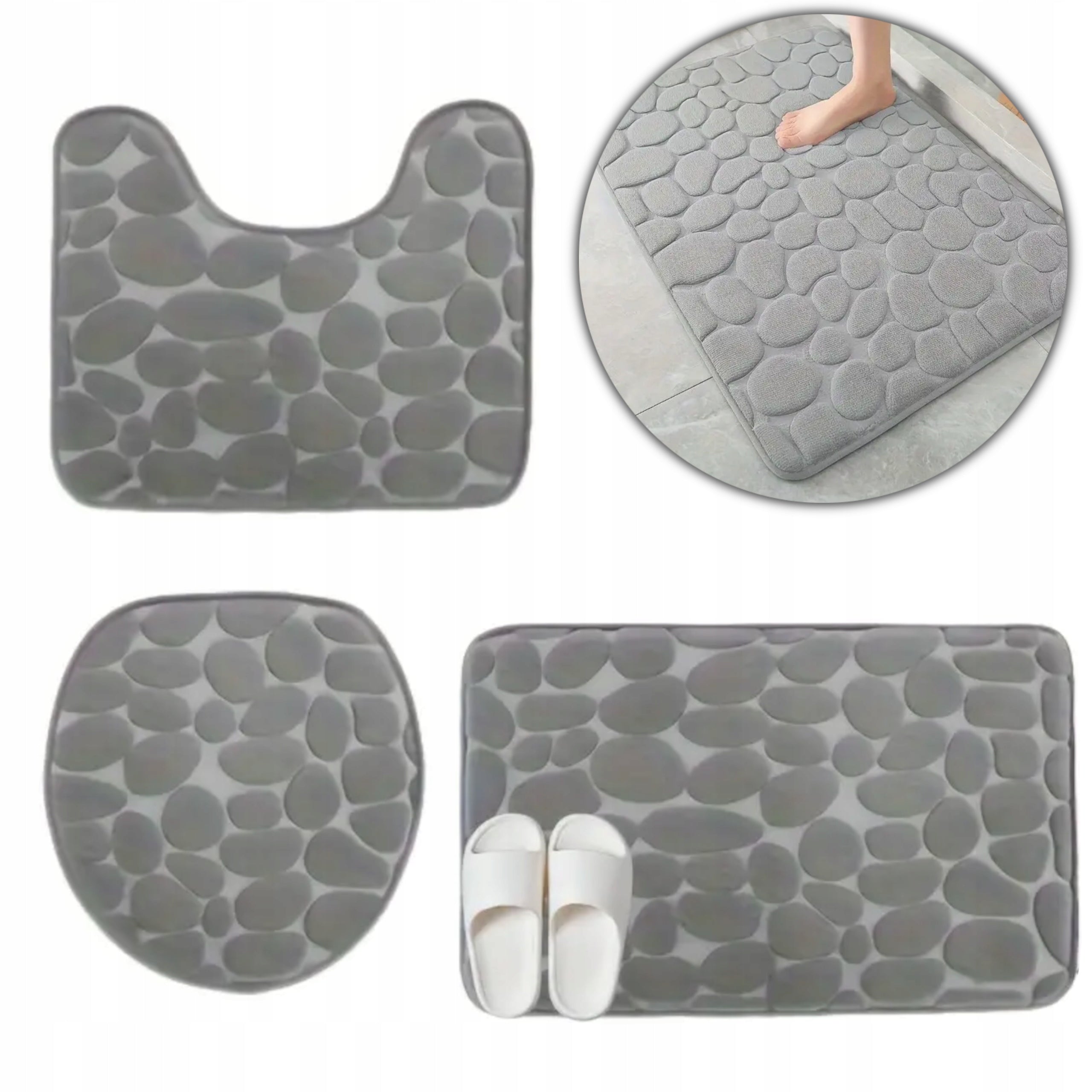 BATHROOM RUGS SOFT SET OF 3 FOR BATHROOM NON-SLIP