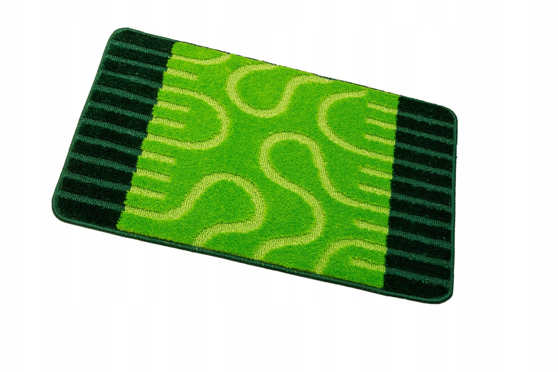 BATHROOM RUGS TOILETS RUBBERIZED STRIPED GREEN ROUNDABOUT 3-cz SET Product width 50 cm