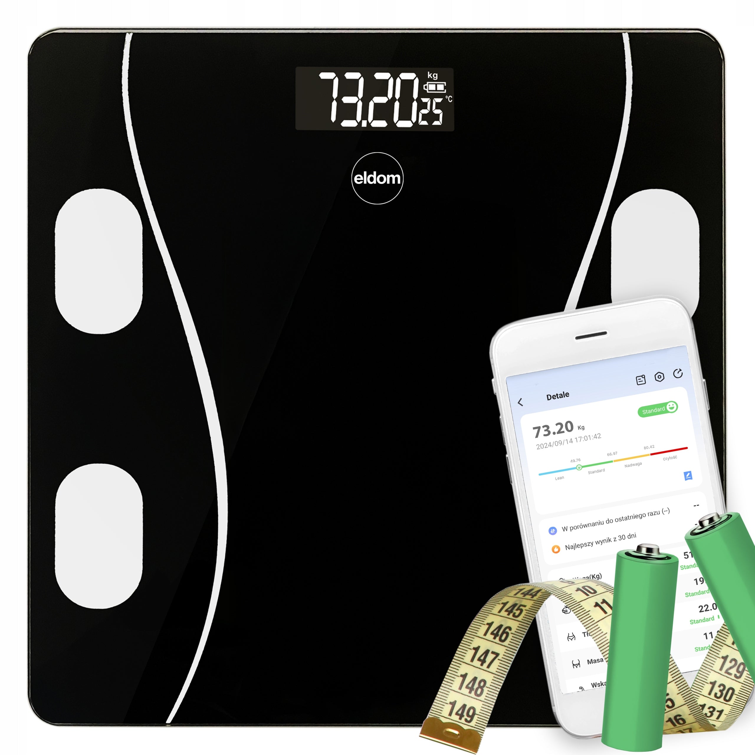 BATHROOM SCALE ANALYTICAL BMI ELECTRONIC BLUETOOTH BLACK UP TO 180kg