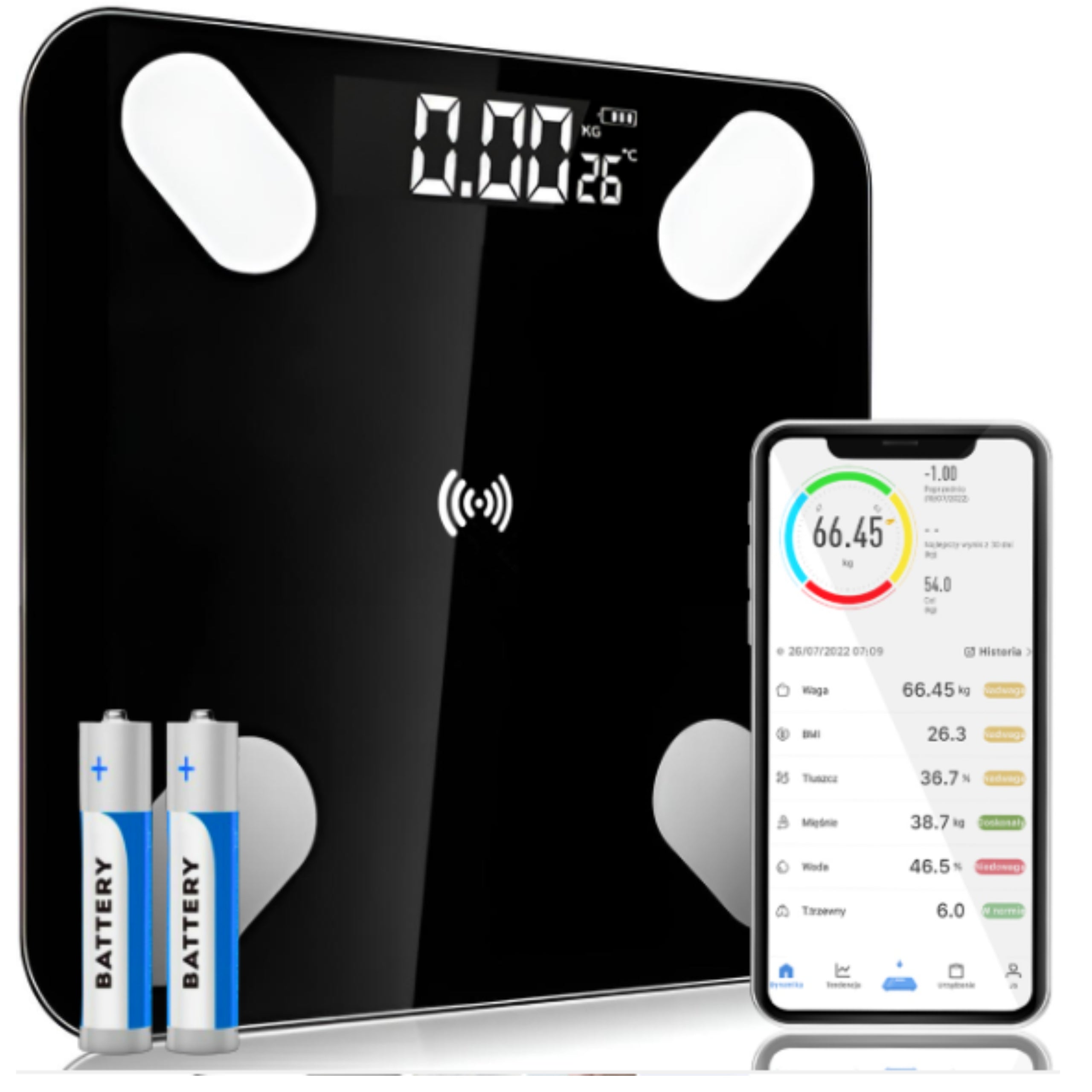 BATHROOM SCALE ANALYTICAL ELECTRONIC BMI BLUETOOTH 180KG SMART 25in1