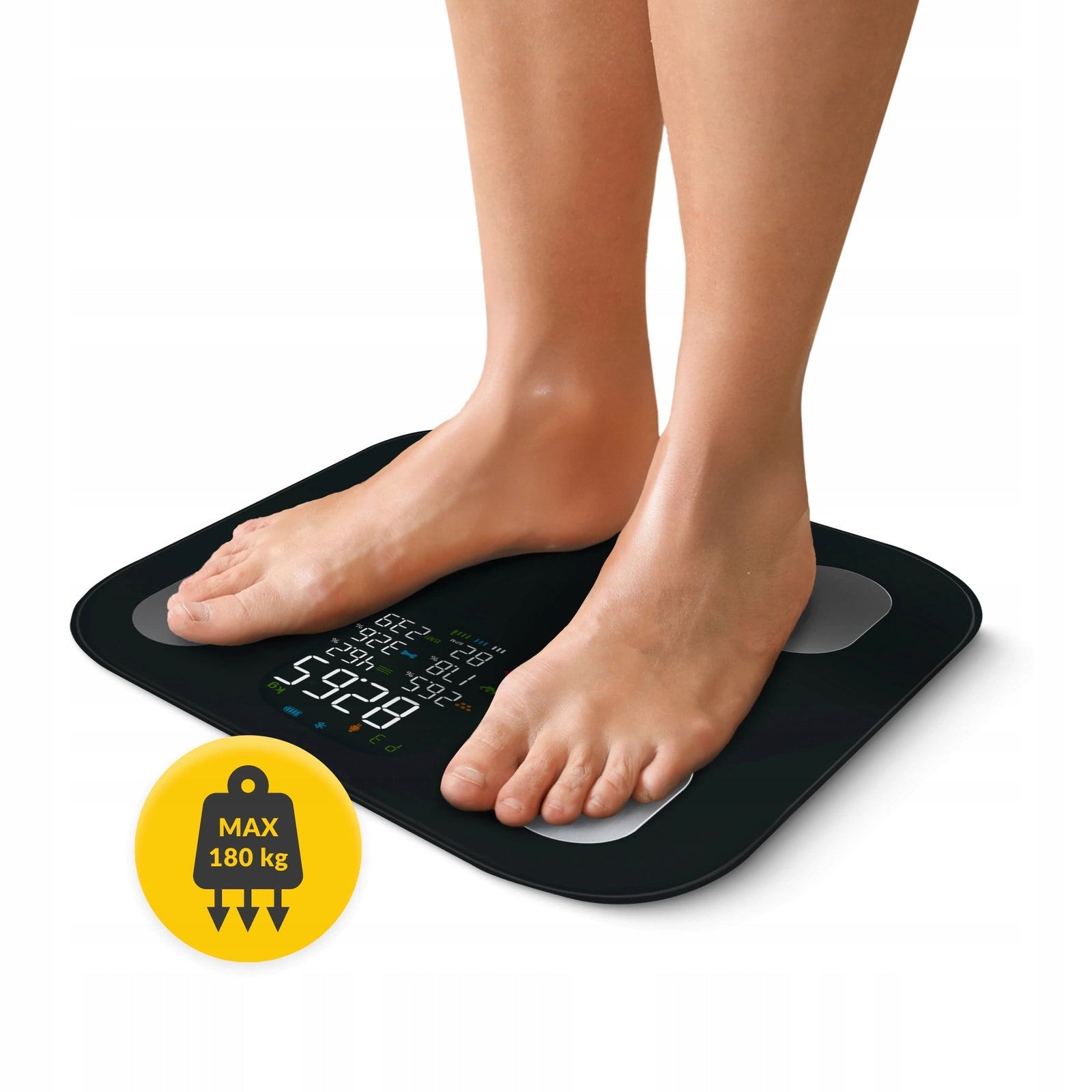 BATHROOM SCALE ANALYTICAL ELECTRONIC FAT MEASUREMENT BMI GLASS PRO Manufacturer code Waga analityczna PRO SCALE03