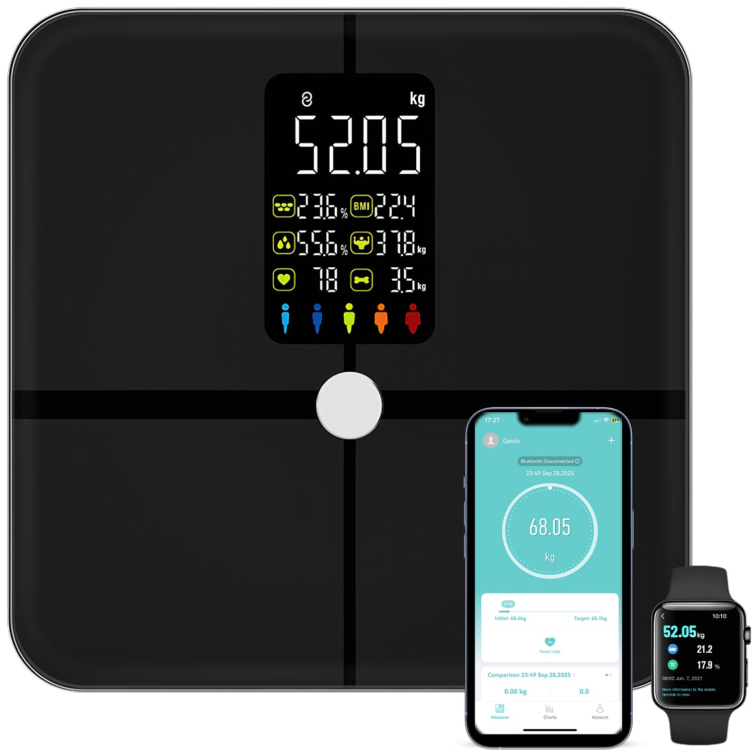 BATHROOM SCALE ANALYTICAL ELECTRONIC FAT MEASUREMENT BMI GLASS ULTRA