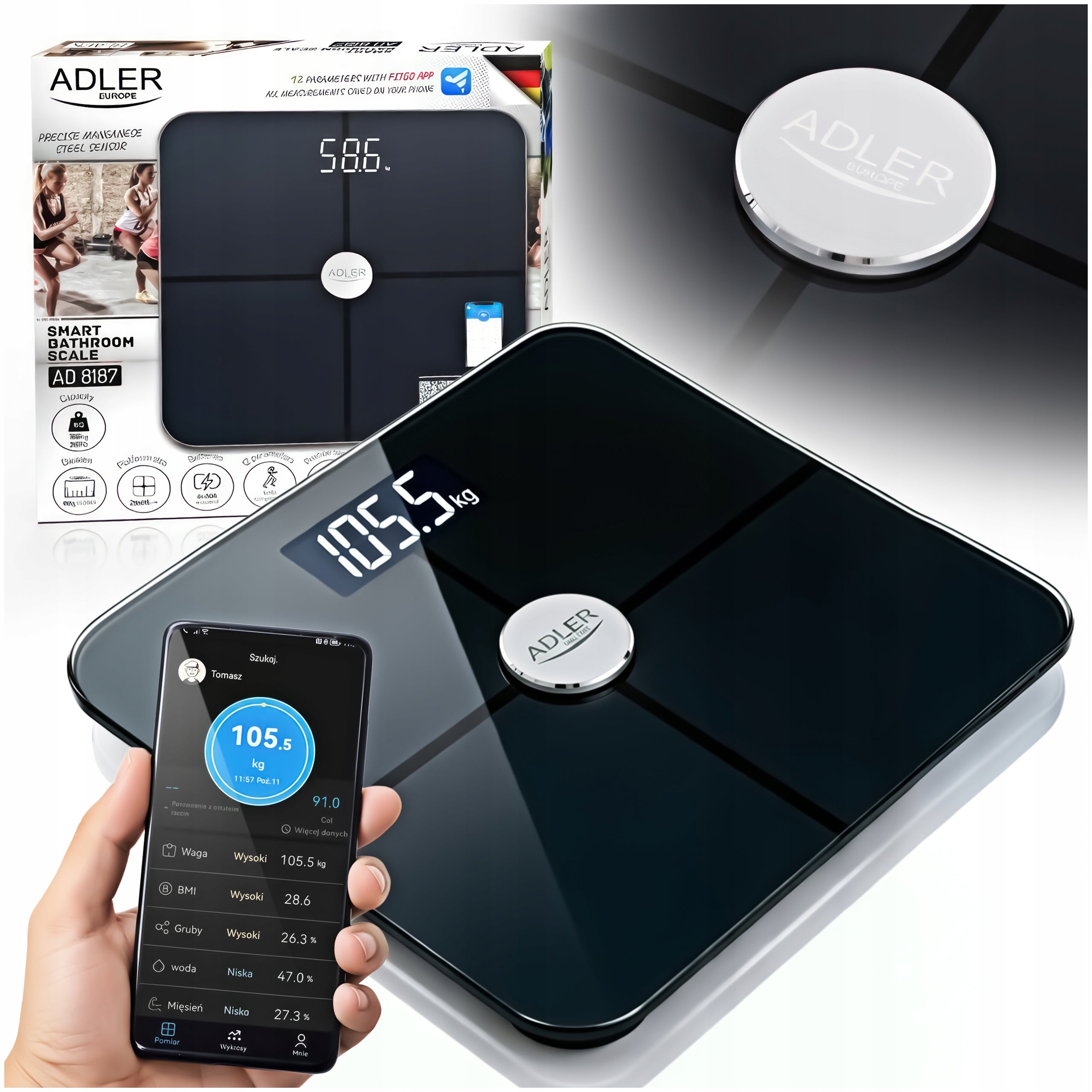 BATHROOM SCALE ANALYTICAL ELECTRONIC PRECISION UP TO 180 KG APPLICATION