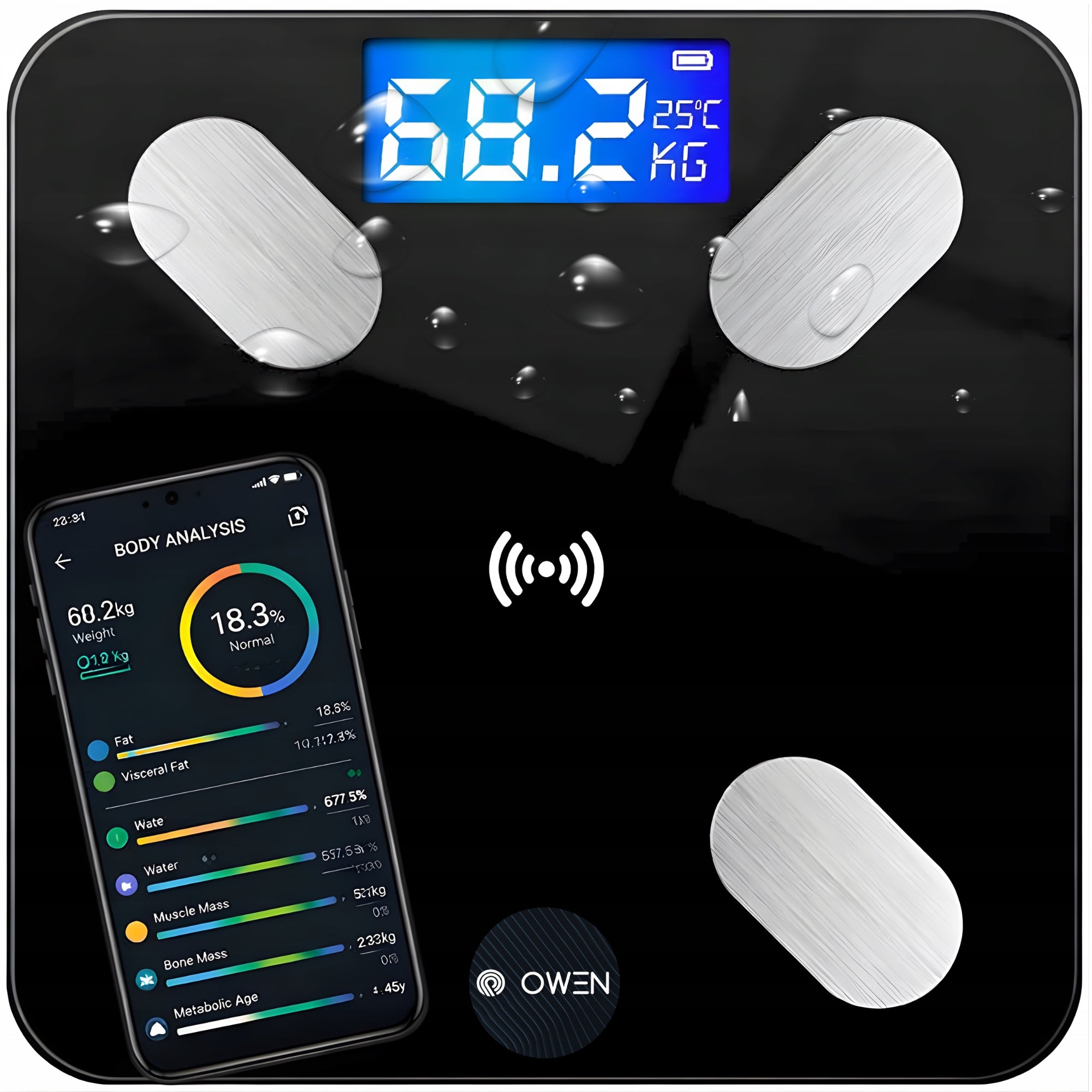 BATHROOM SCALE ANALYTICAL ELECTRONIC SMART+ APP BMI