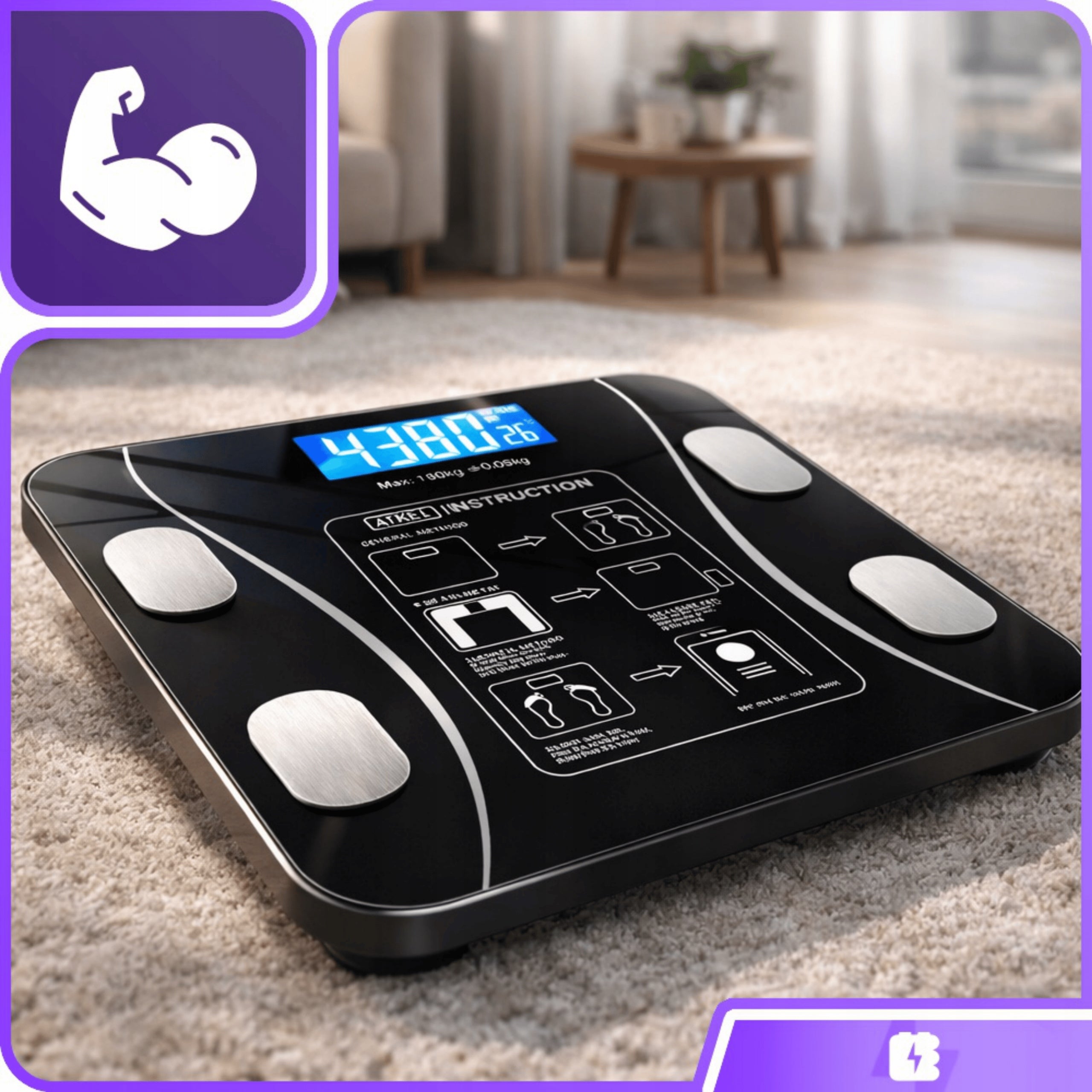 BATHROOM SCALE ANALYTICAL ELECTRONIC SMART+ APPLICATION in Polish BMI Packaging status original