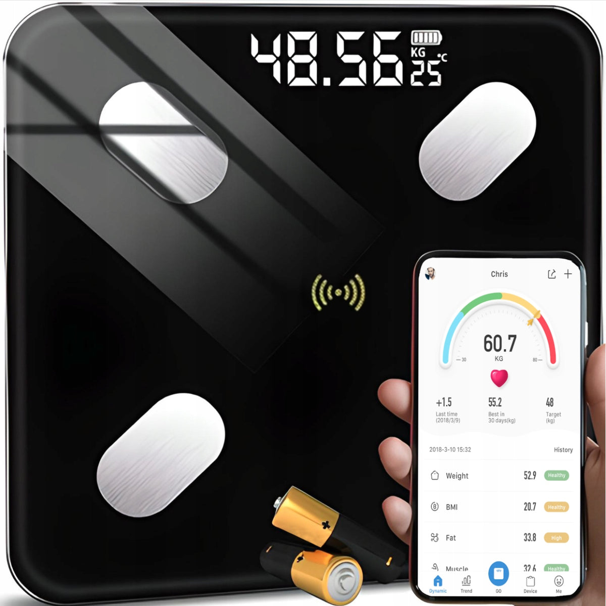 BATHROOM SCALE ANALYTICAL GLASS APPLICATION BMI FAT MEASUREMENT 180kg