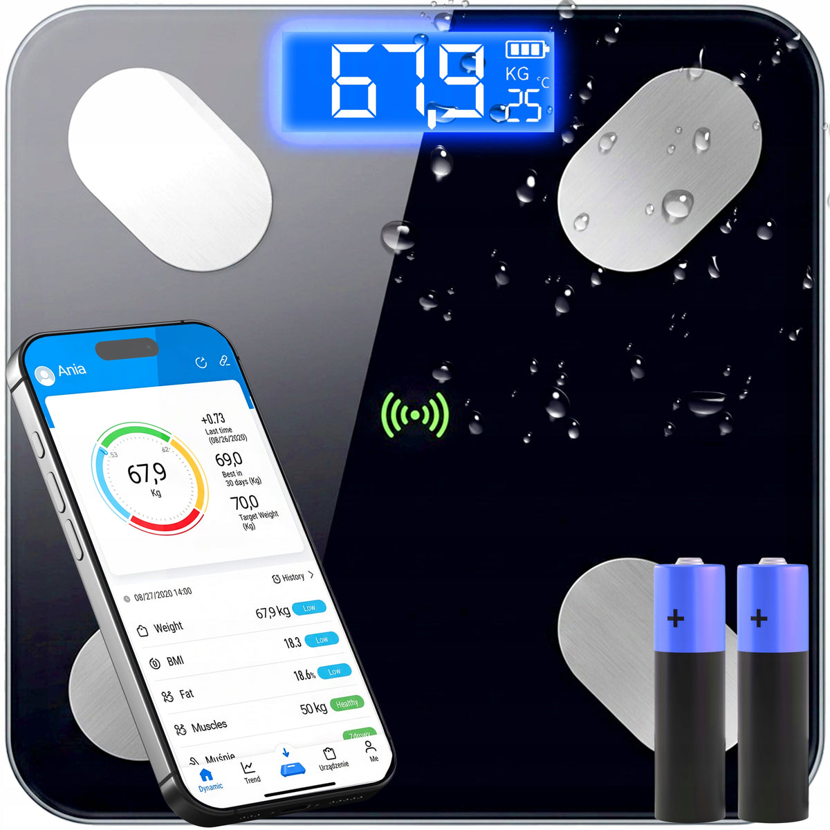 BATHROOM SCALE ANALYTICAL SLIM 180KG SMART+ 17in1 INTELLIGENT PRECISION Packaging status original