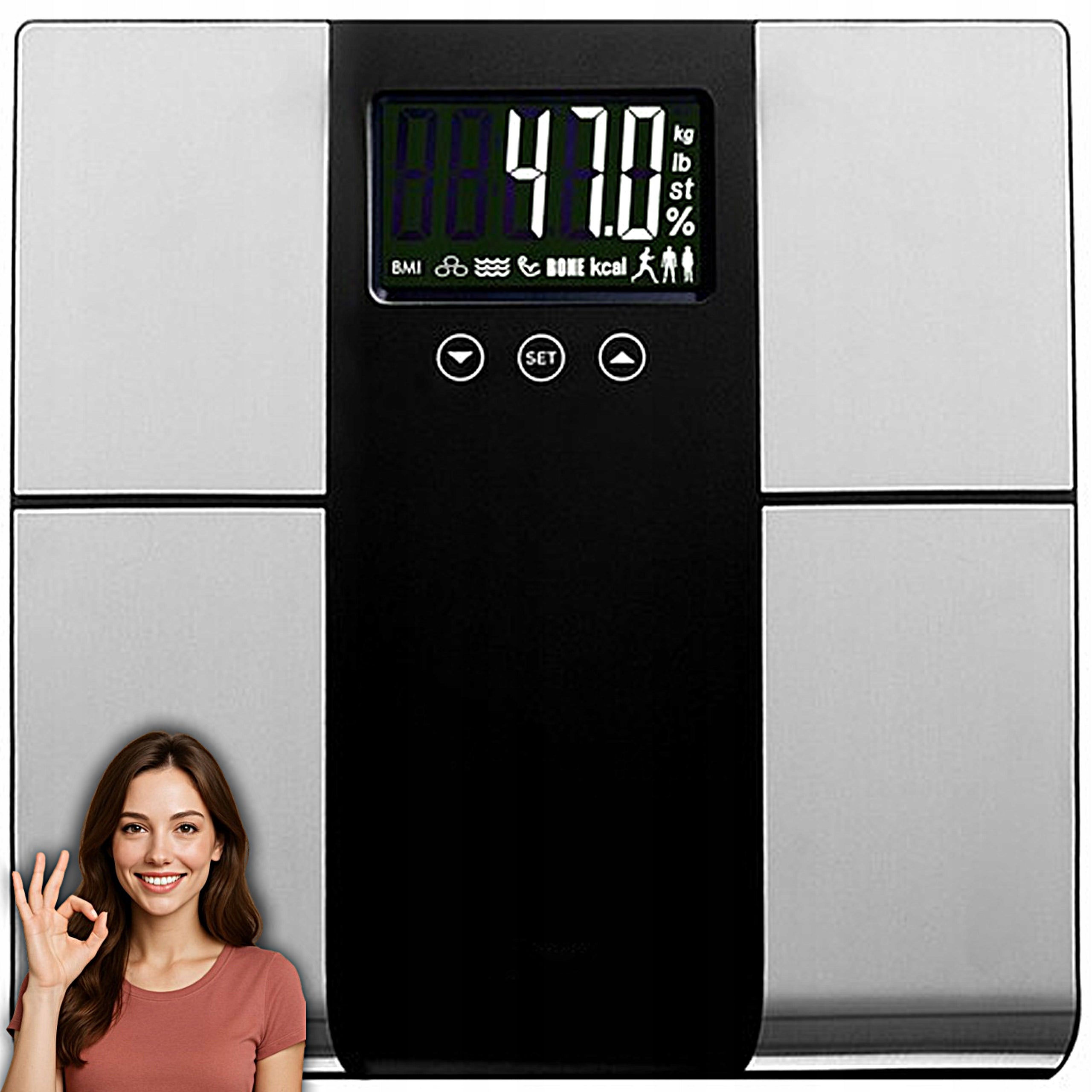 BATHROOM SCALE ANALYTICAL UP TO 225kg ELECTRONIC WITH LCD MEASUREMENTS BMI