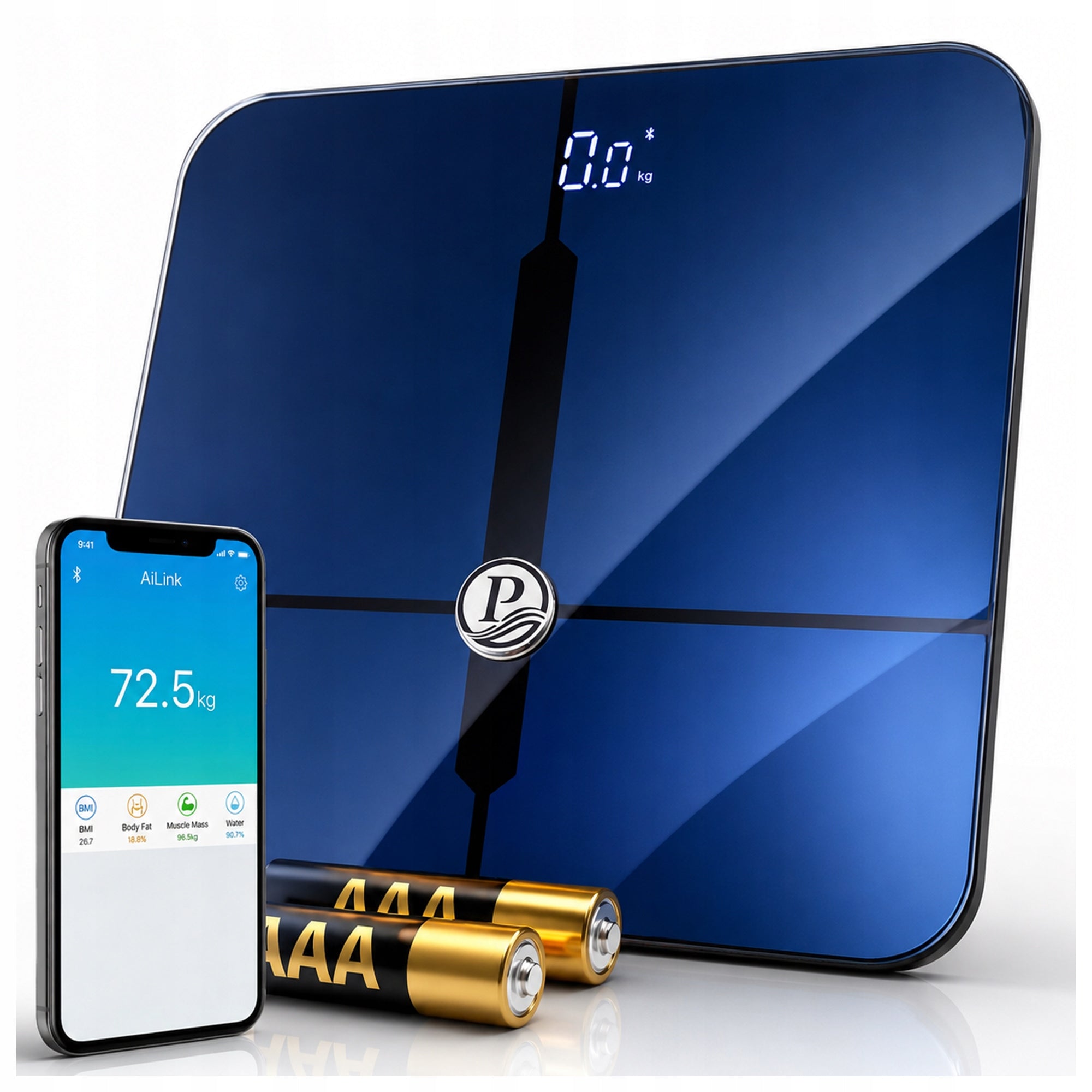 BATHROOM SCALE Analytical SMART BMI Electronic 180kg Bluetooth BATTERIES
