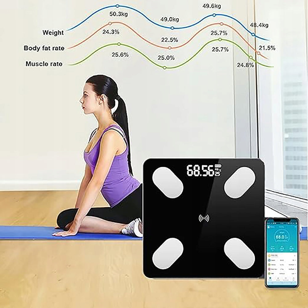 BATHROOM SCALE ELECTRONIC ANALYTICAL 180KG BLUETOOTH CONNECTION Model 6HG3154BK
