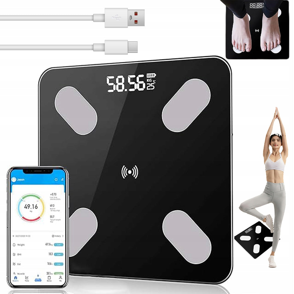 BATHROOM SCALE ELECTRONIC ANALYTICAL 180KG BLUETOOTH CONNECTION
