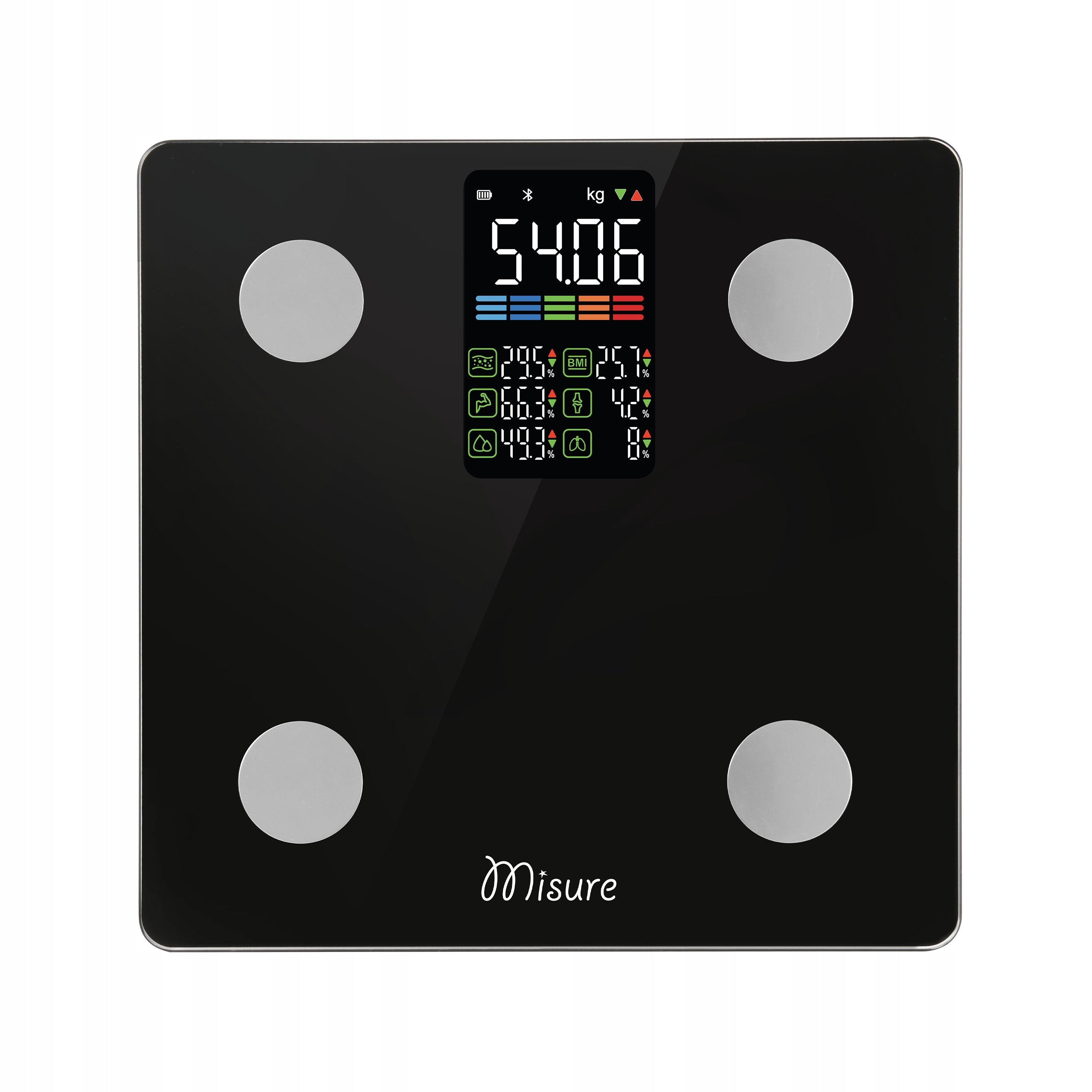 BATHROOM SCALE ELECTRONIC ANALYTICAL 226 KG APPLICATION Poland SMART BMI Brand Misure