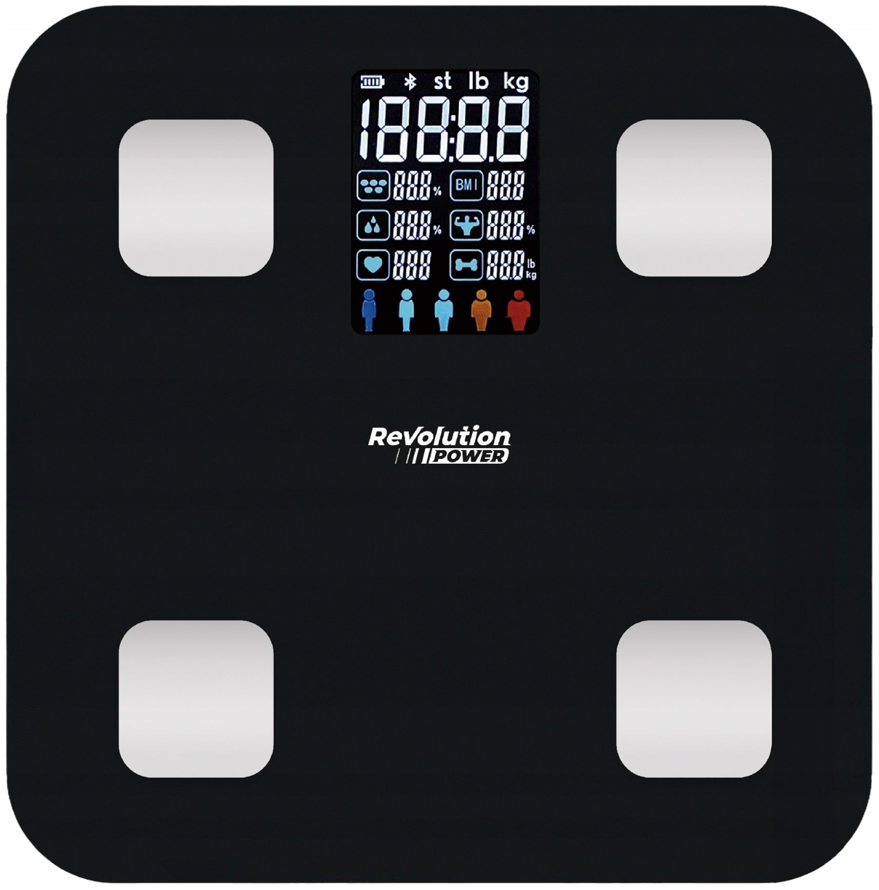 BATHROOM SCALE ELECTRONIC ANALYTICAL - APPLICATION in Polish SLIM BLACK