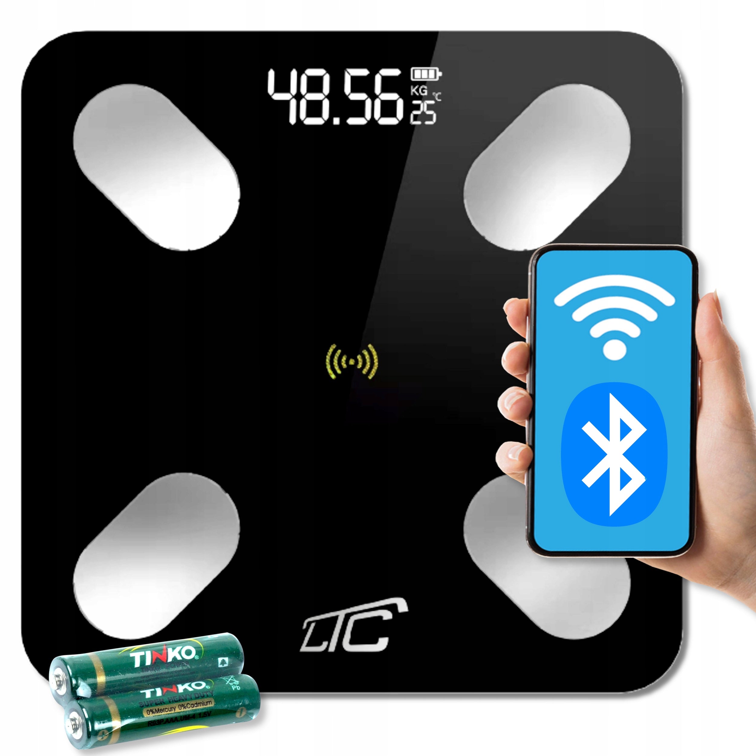 BATHROOM SCALE ELECTRONIC ANALYTICAL BLACK, BODY FAT MEASUREMENT
