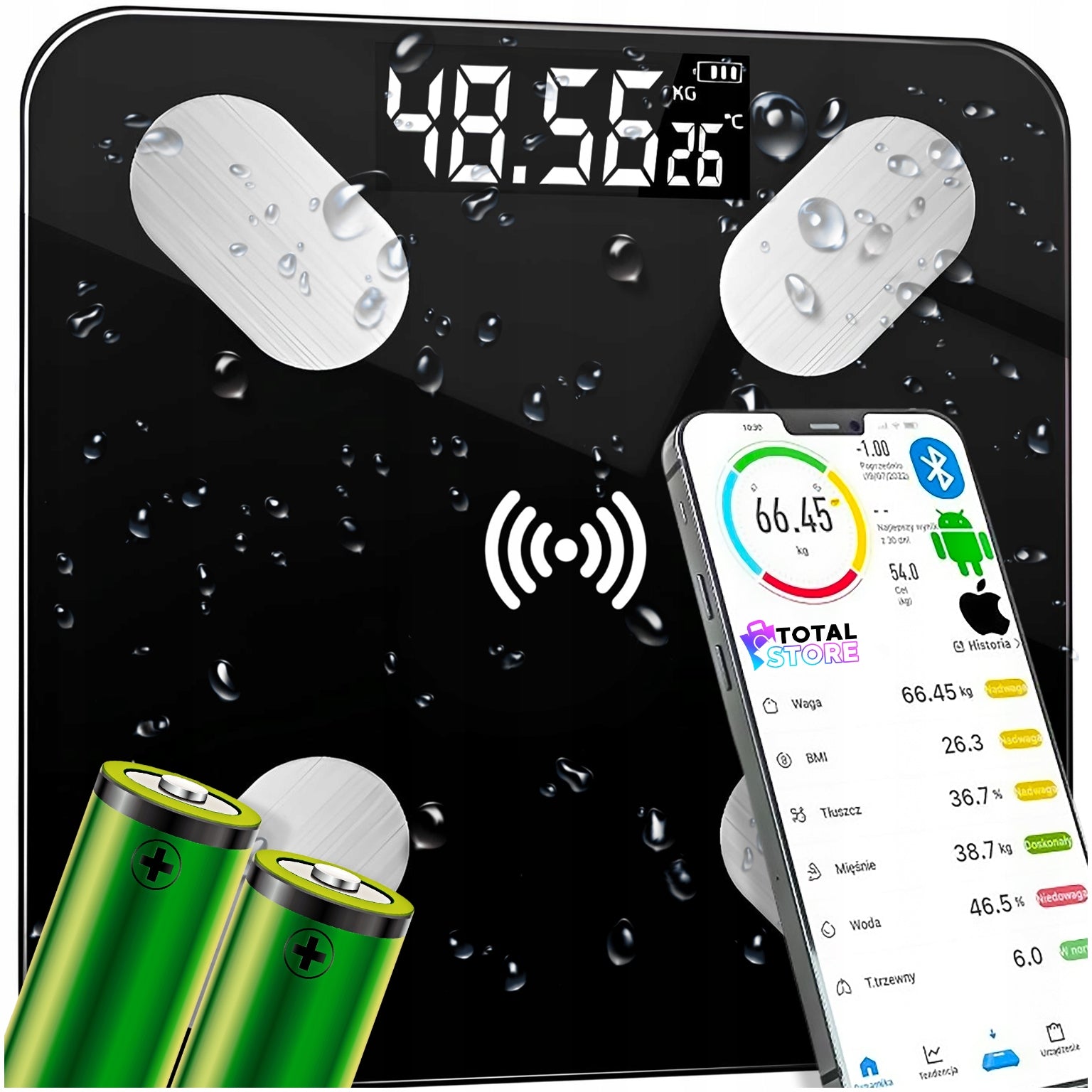 BATHROOM SCALE ELECTRONIC ANALYTICAL BLUETOOTH ACCURATE SMART 25IN1