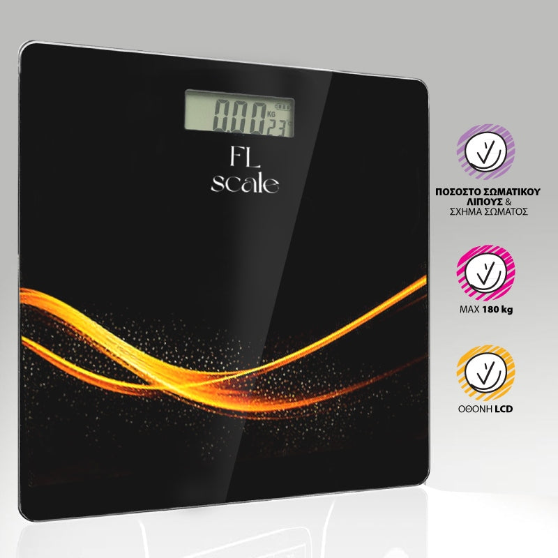 BATHROOM SCALE ELECTRONIC GLASS LCD 180 KG 50 G EBS-012 R-32A Packaging status original