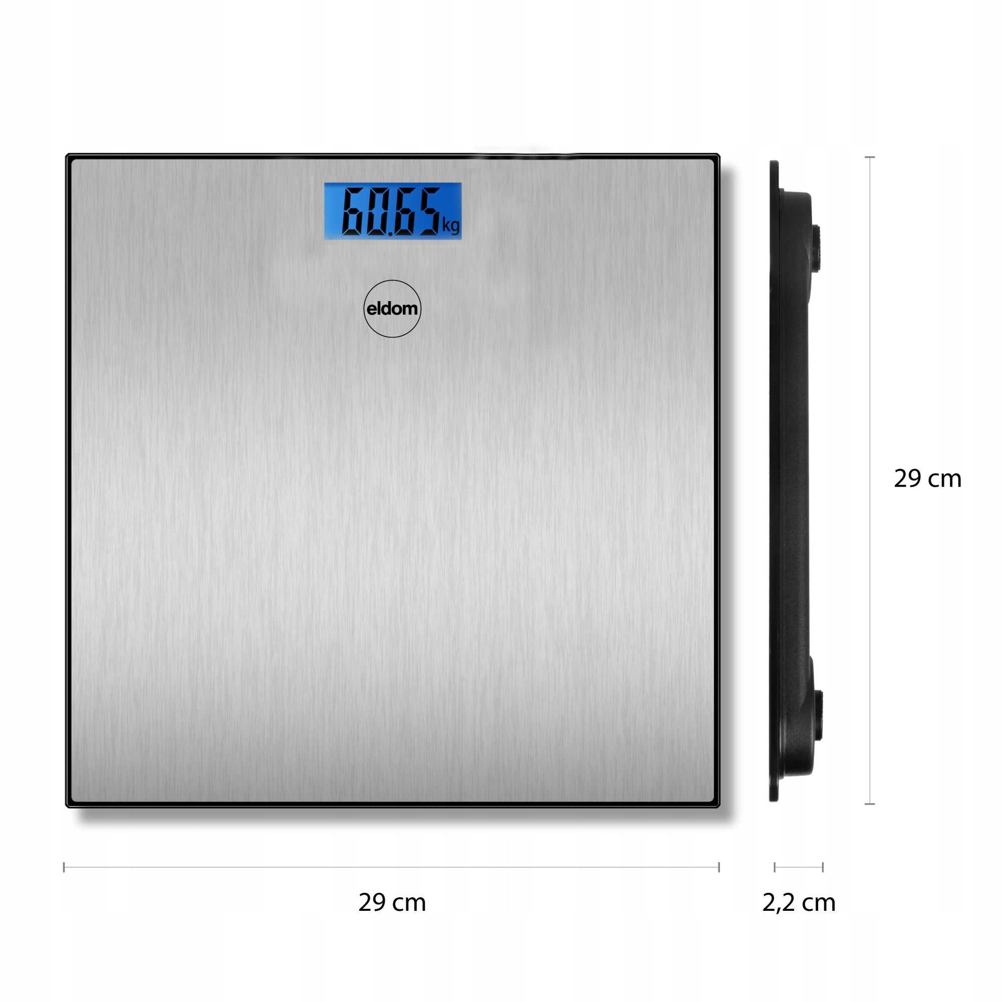 BATHROOM SCALE ELECTRONIC GLASS / METAL UP TO 180KG LCD Brand Eldom