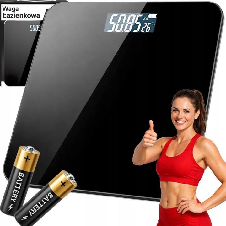 BATHROOM SCALE ELECTRONIC LCD KG PRECISION GLASS 180 KG + BATTERIES