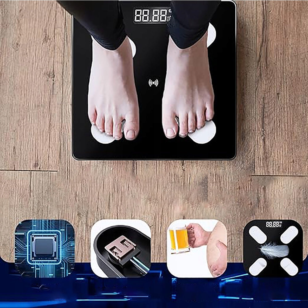 BATHROOM SCALE FOR BODY FAT MEASUREMENT RECHARGEABLE BLUETOOTH 180KG Brand no brand