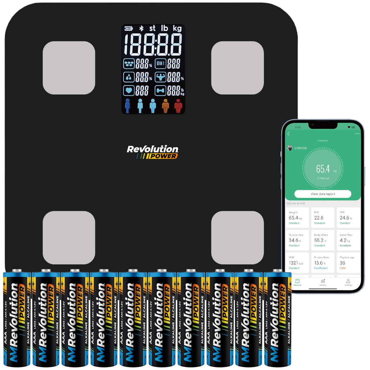 BATHROOM SCALE GLASS PRECISION ANALYTICAL SPORTS + 10x AAA BATTERY