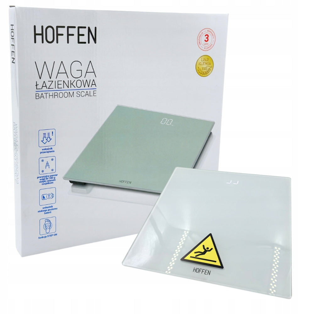 BATHROOM SCALE HOFFEN WHITE WITH LED DISPLAY 150 KG