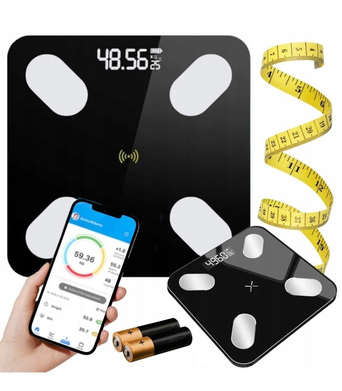 BATHROOM SCALE SMART ANALYTICAL BLUETOOTH GLASS 180 KG