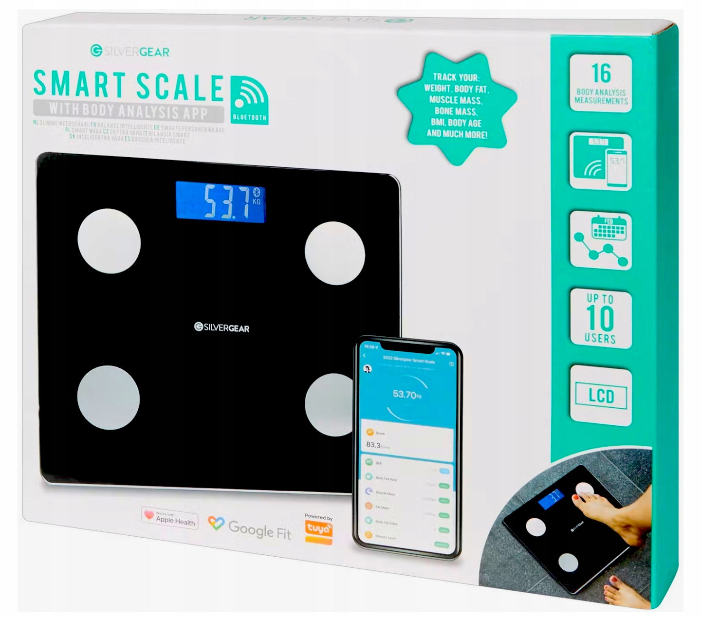 BATHROOM SCALE SMART ANALYTICAL BLUETOOTH WITH BODY COMPOSITION ANALYSIS