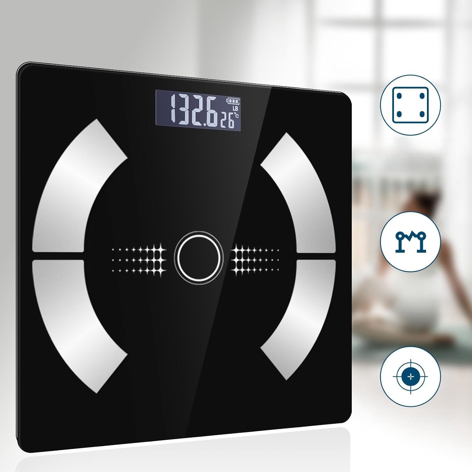 BATHROOM SCALE SMART ELECTRONIC SCALE 180KG BLACK Brand Bedee