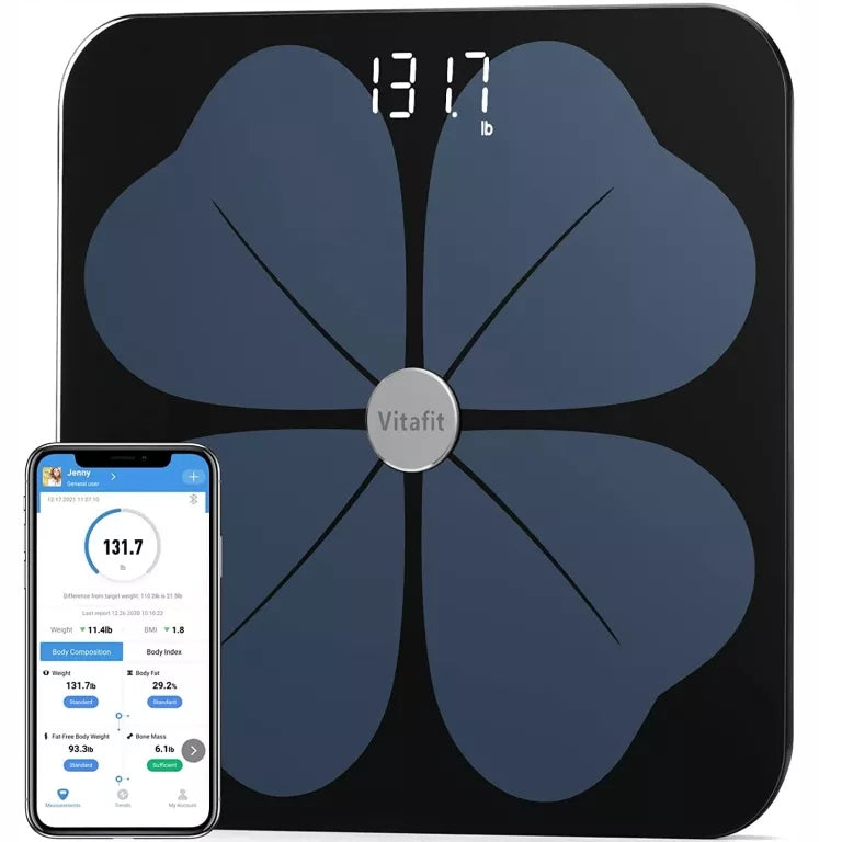 BATHROOM SCALE VITAFIT SMART BLUETOOTH BMI BODY COMPOSITION APPLICATION 180KG