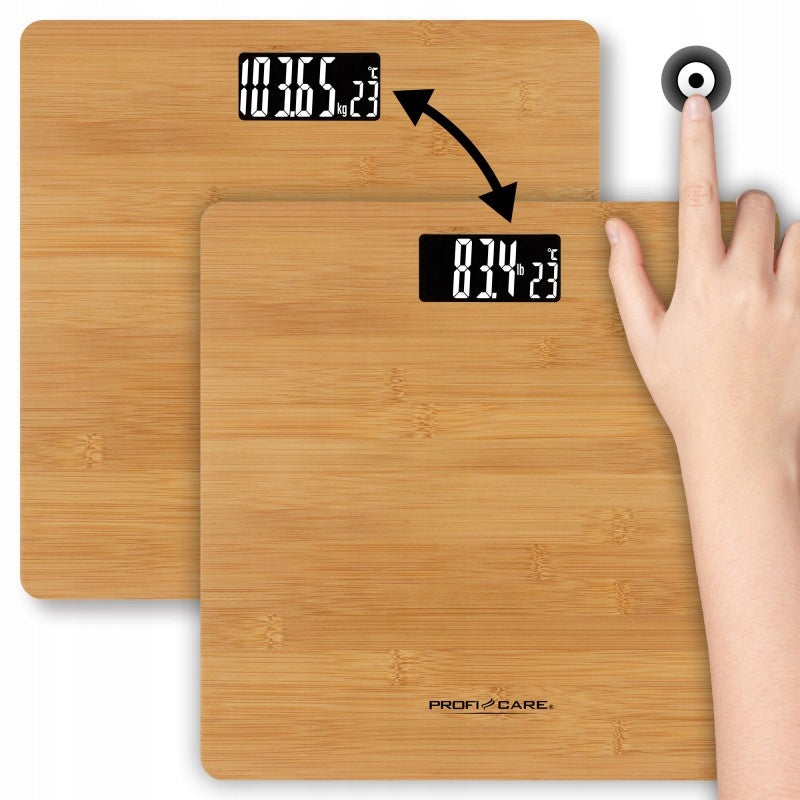 BATHROOM SCALE WOODEN BATHROOM ELECTRONIC BAMBOO LED 180kg