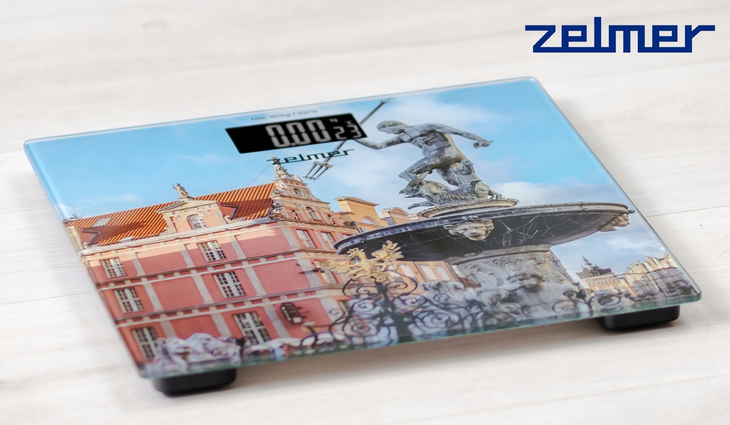 BATHROOM SCALE ZELMER ELECTRONIC GLASS SLIM PRECISION UP TO 180KG Packaging status original