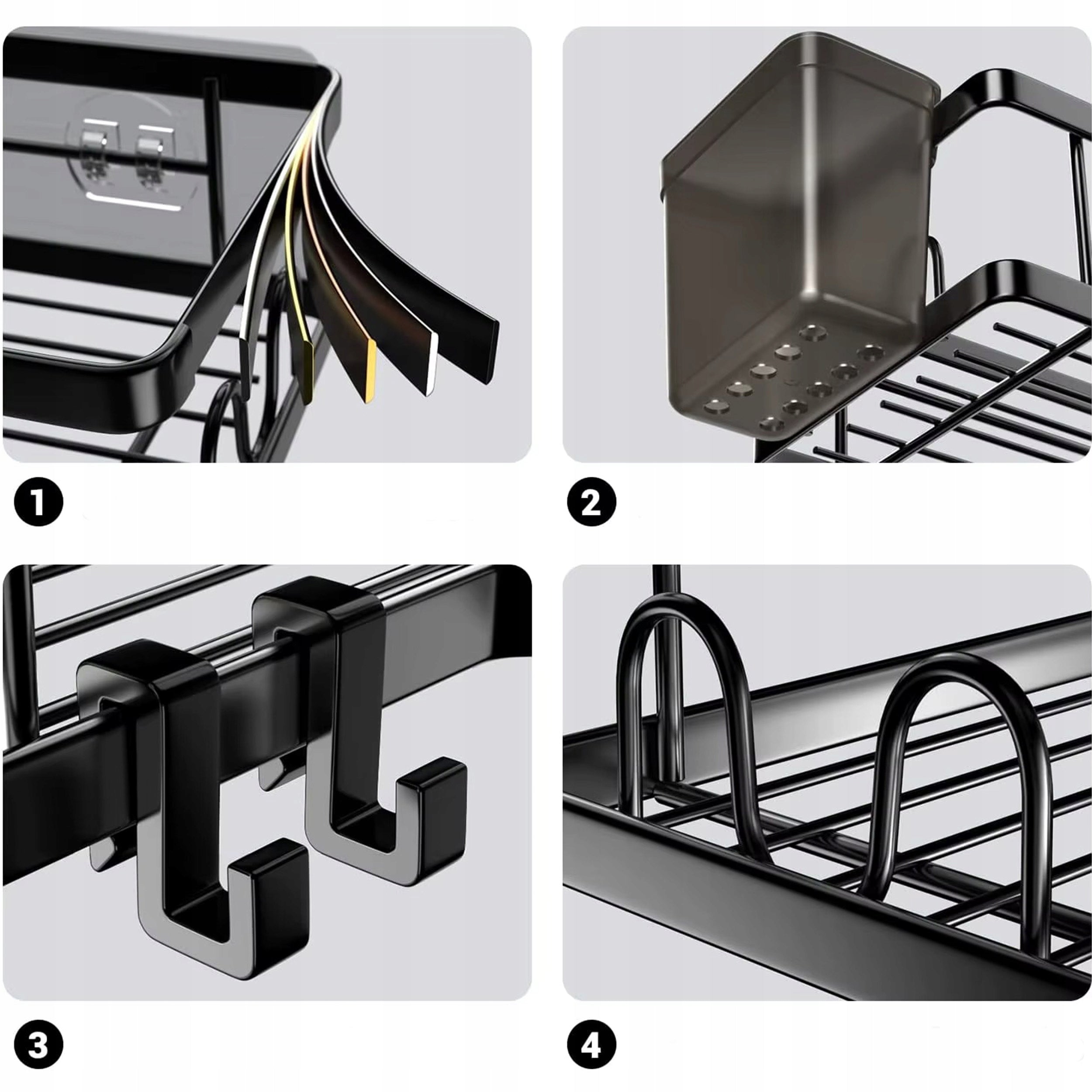 BATHROOM SHELF HANGING CORNER SHOWER SELF-ADHESIVE LOFT 2 PIECES Manufacturer code PÓŁKI NA ŚCIANĘ DO ŁAZIENKI KOSMETYKI MOCNE