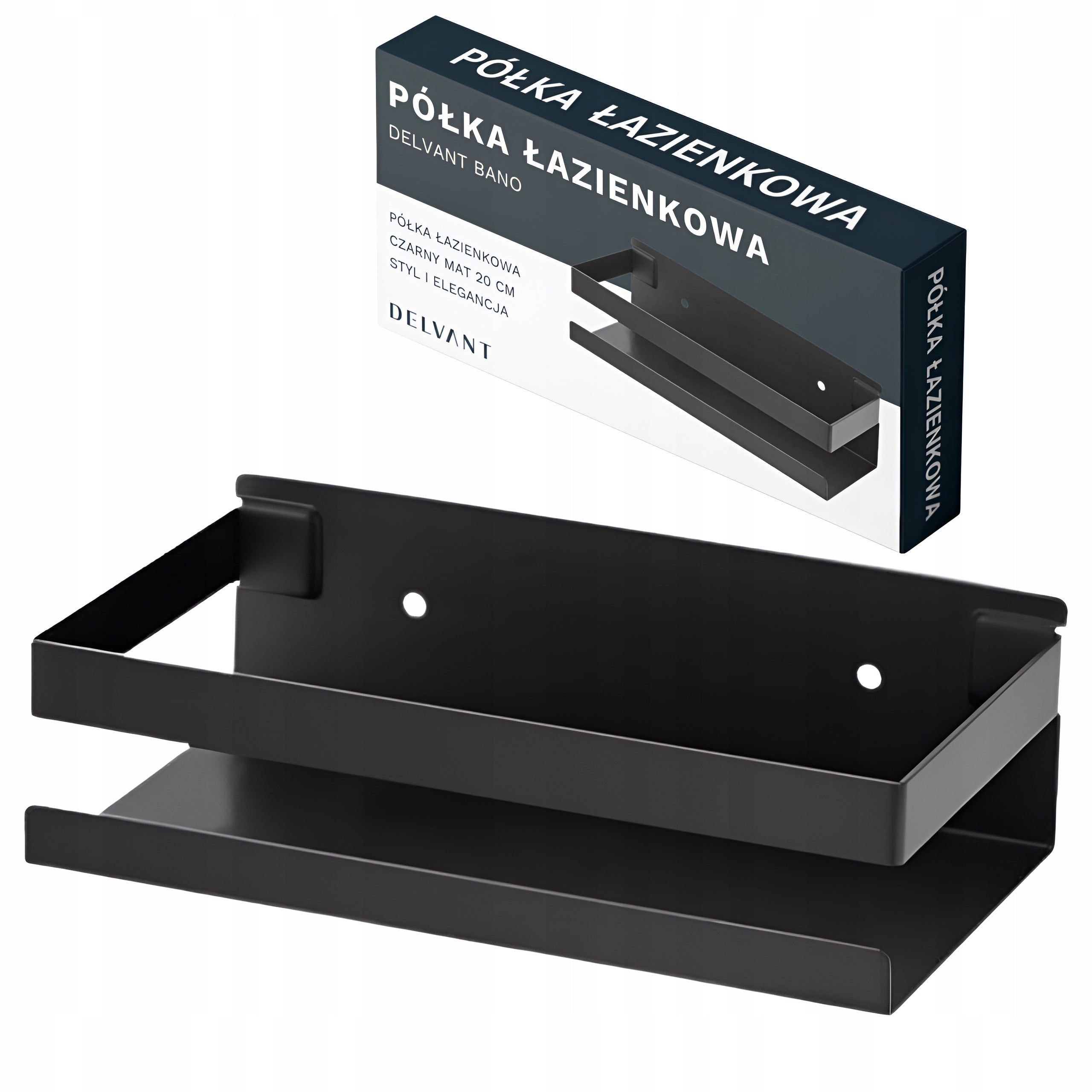 BATHROOM SHELF HANGING FOR KITCHEN SHOWER DELVANT BANO BLACK 20 CM