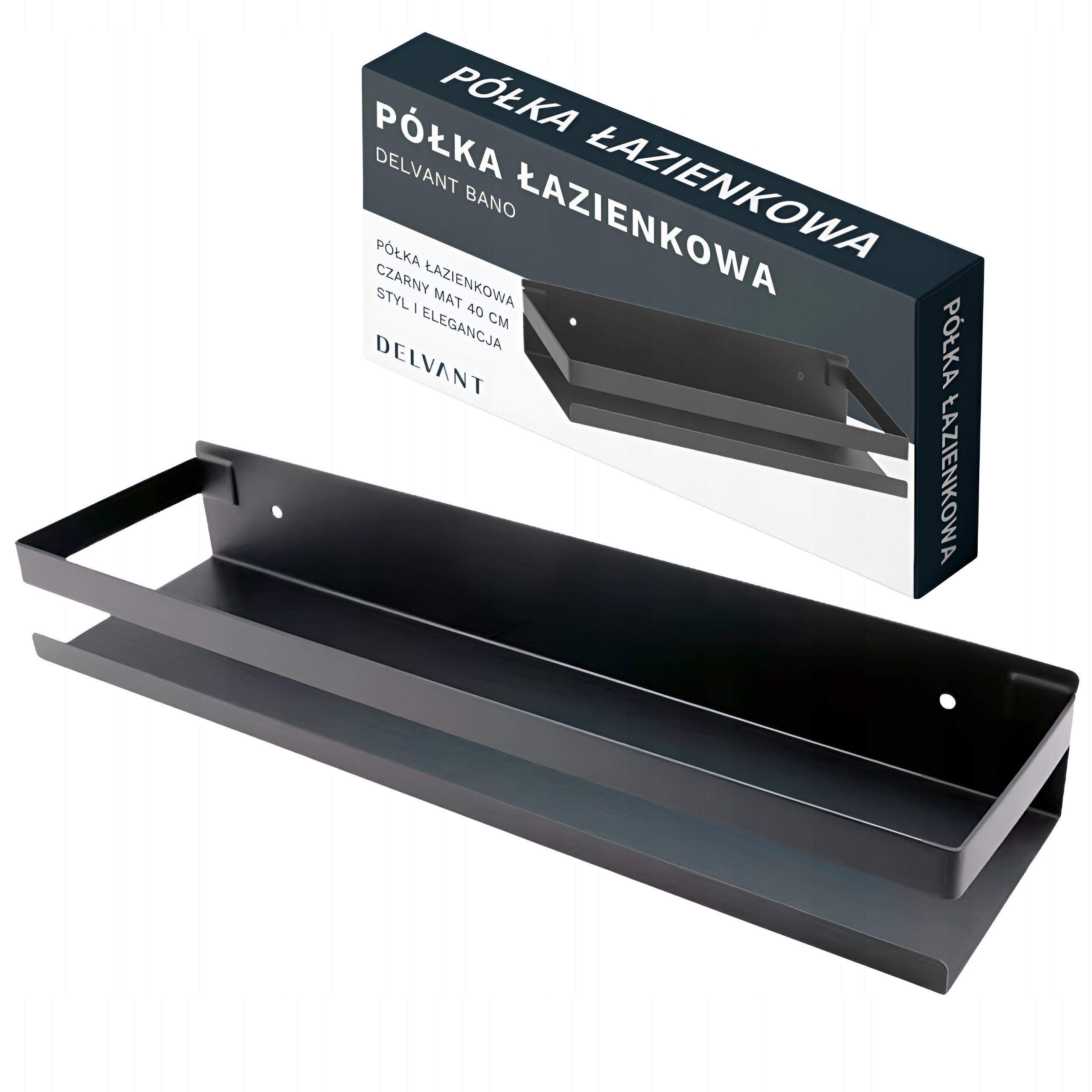 BATHROOM SHELF HANGING FOR KITCHEN SHOWER DELVANT BANO BLACK 40 CM