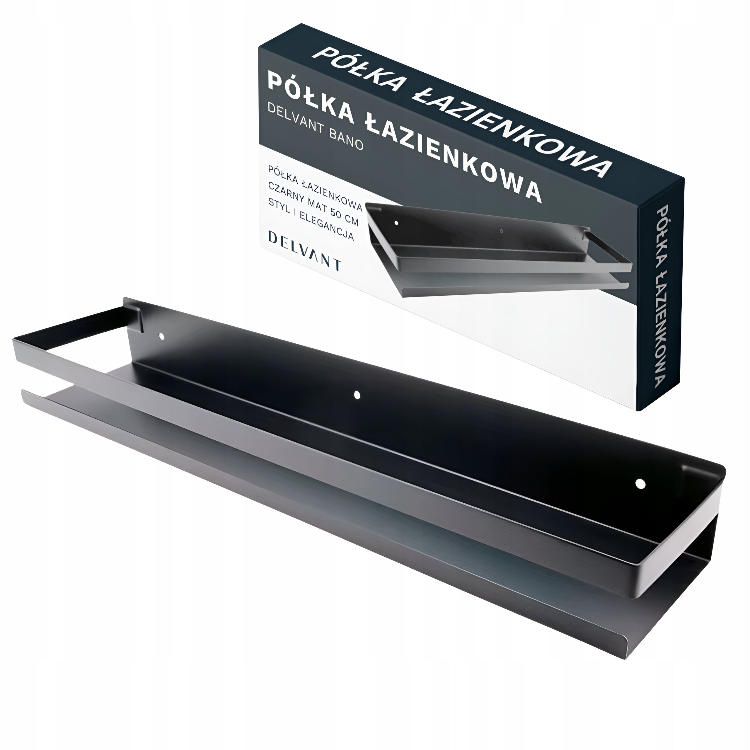 BATHROOM SHELF HANGING FOR KITCHEN SHOWER DELVANT BANO BLACK 50 CM